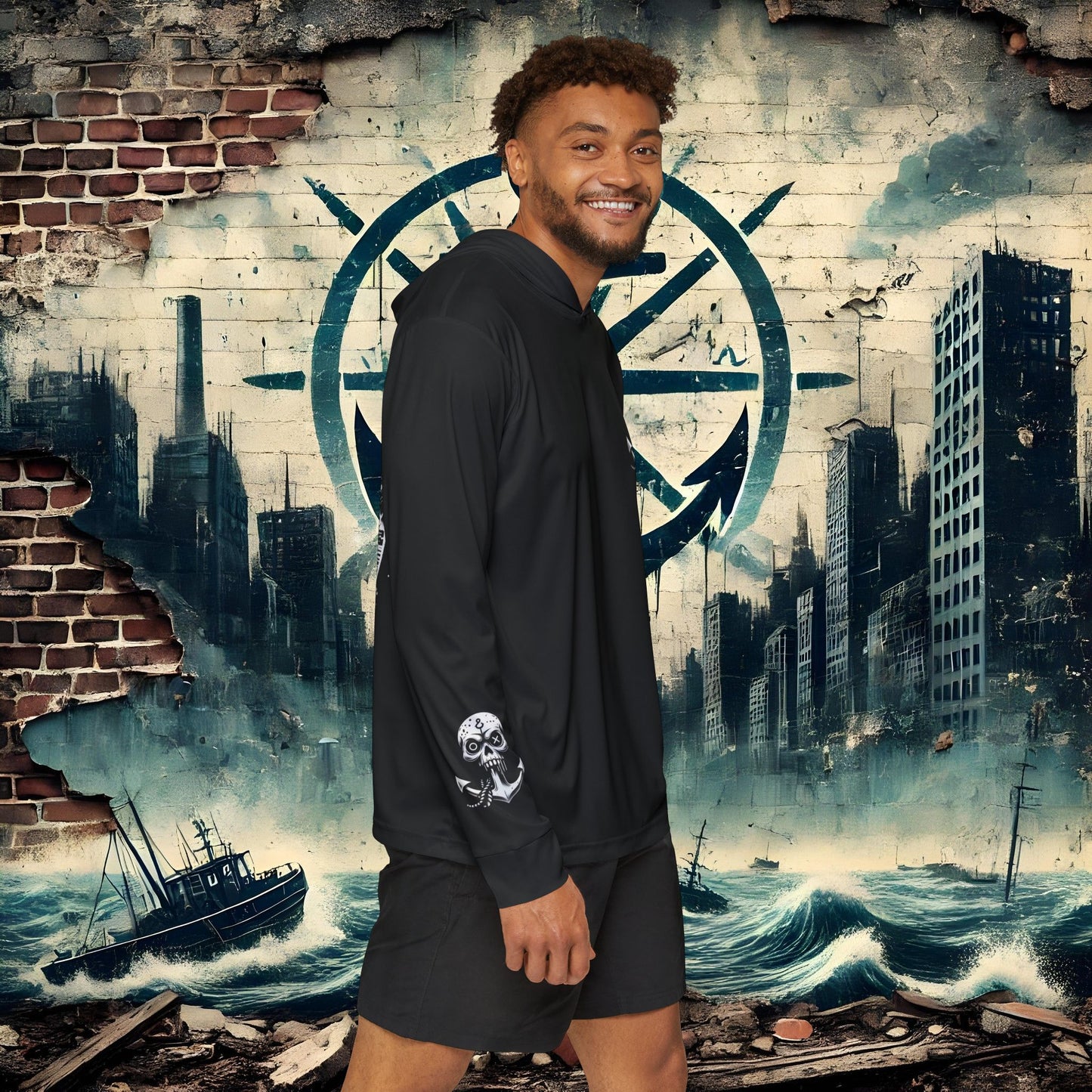 Men's Sports Warmup Hoodie - Fishwood Threads, Adventure & Outdoor Enthusiasts