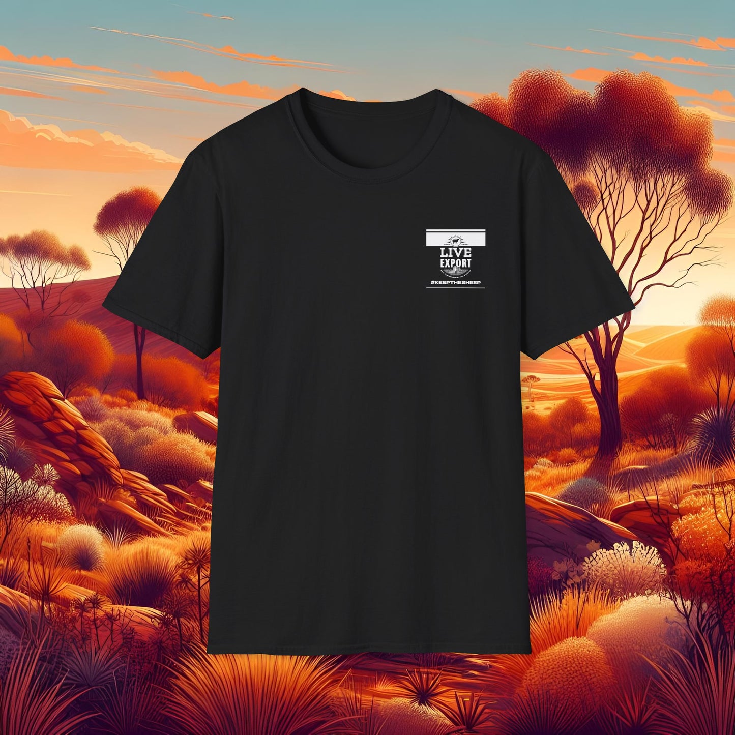 Live Export Keep the Sheep Black & White Unisex Softstyle T-Shirt
