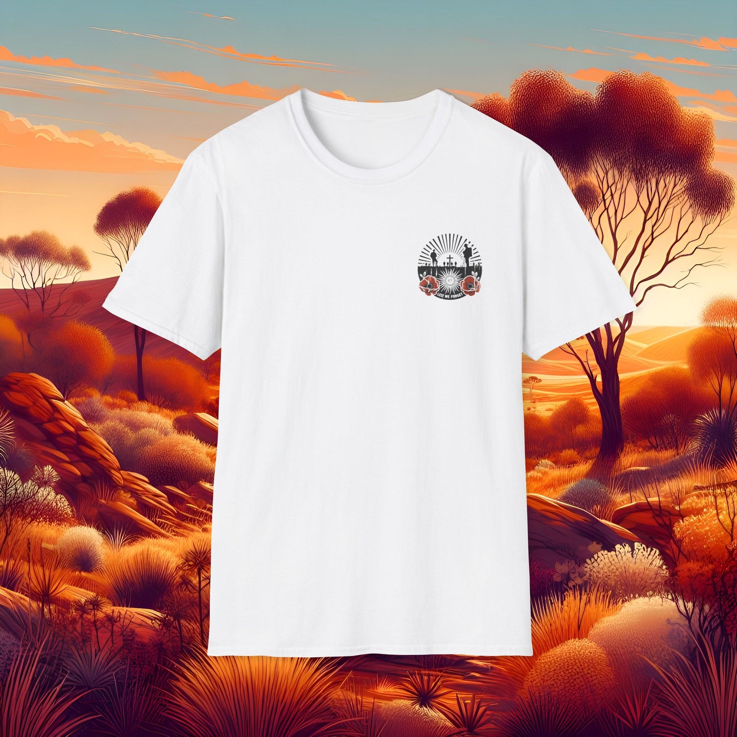 Lest We Forget Anzac Day Memorial T-Shirt - Unisex Softstyle