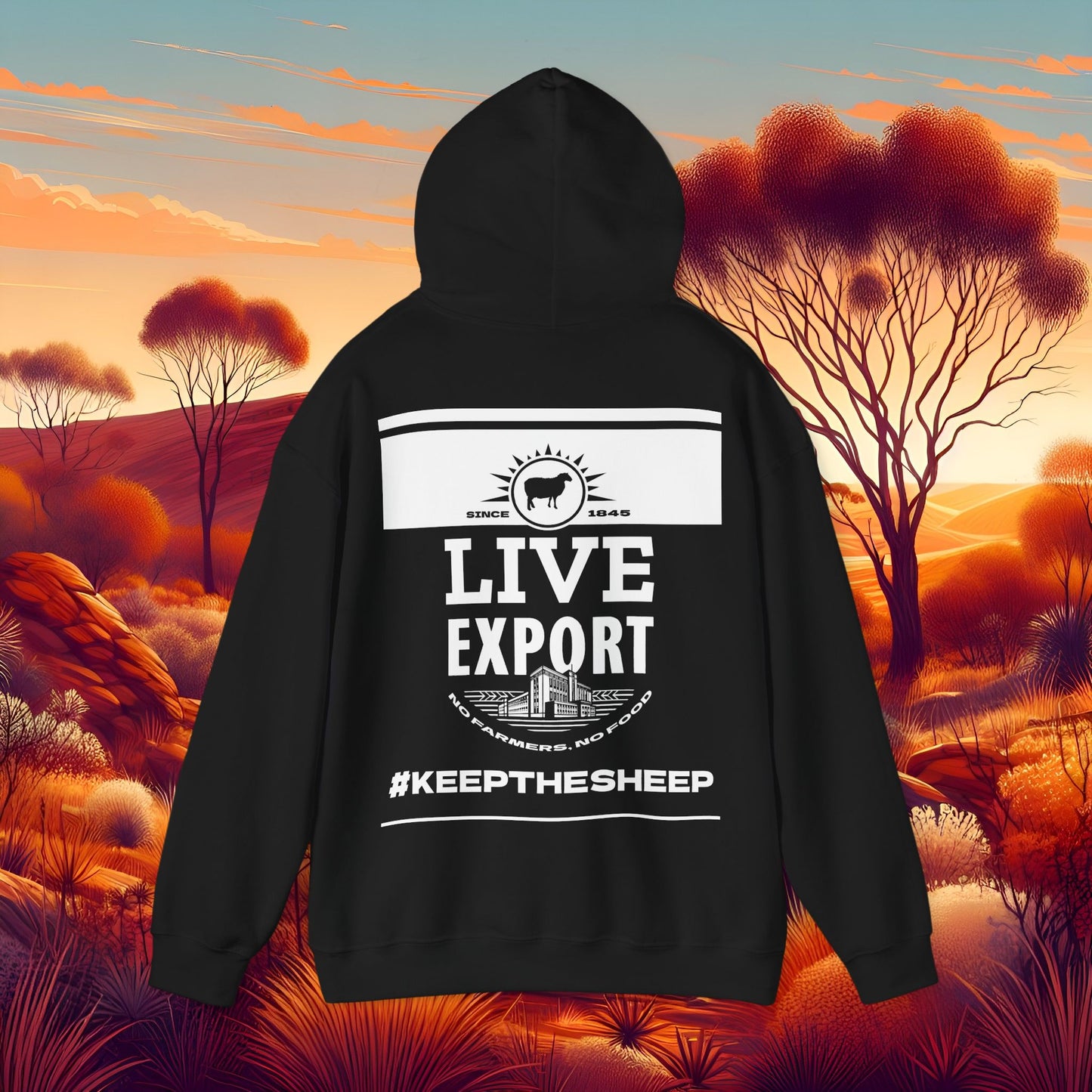 Live Export Keep the Sheep Black & White Unisex Heavy Blend™ Hooded Sweatshirt