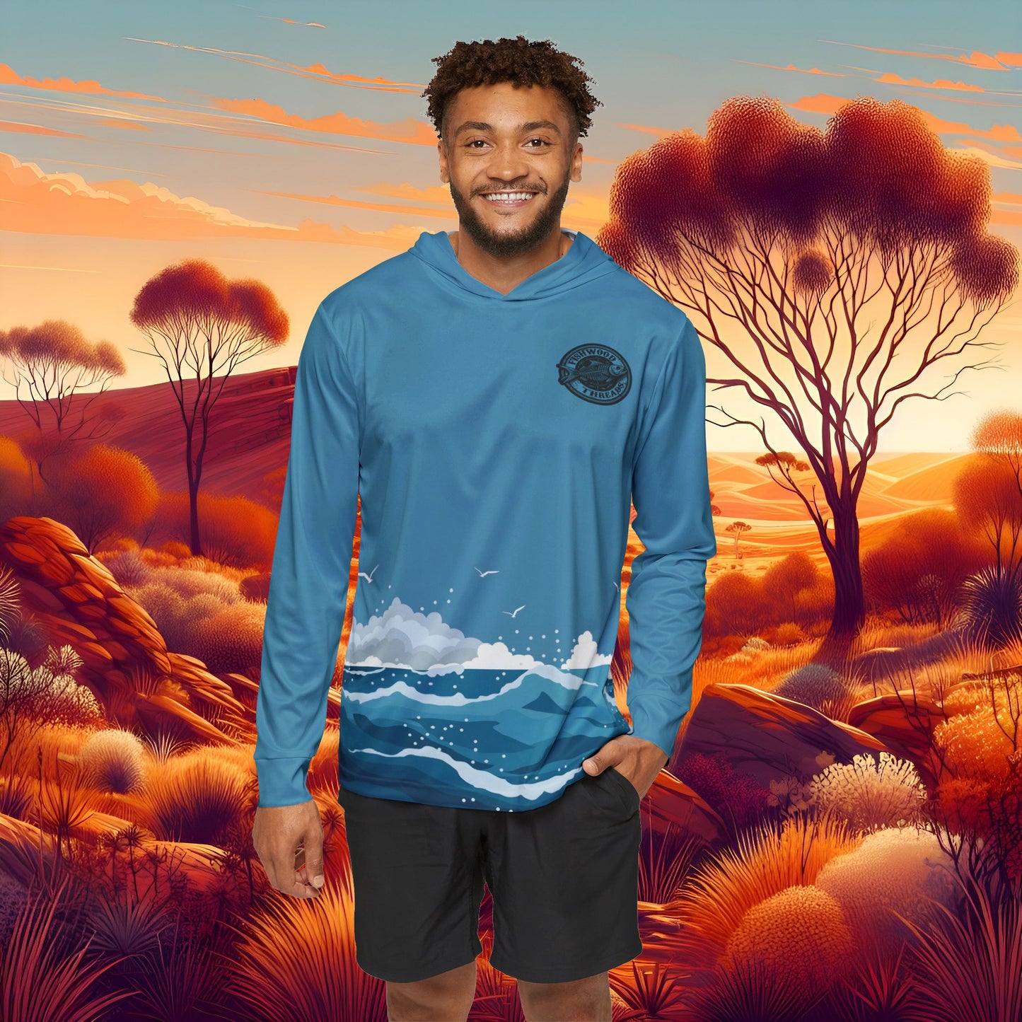 Men's Fishing Hoodie - Fishwood Threads, Adventure & Outdoor Enthusiasts