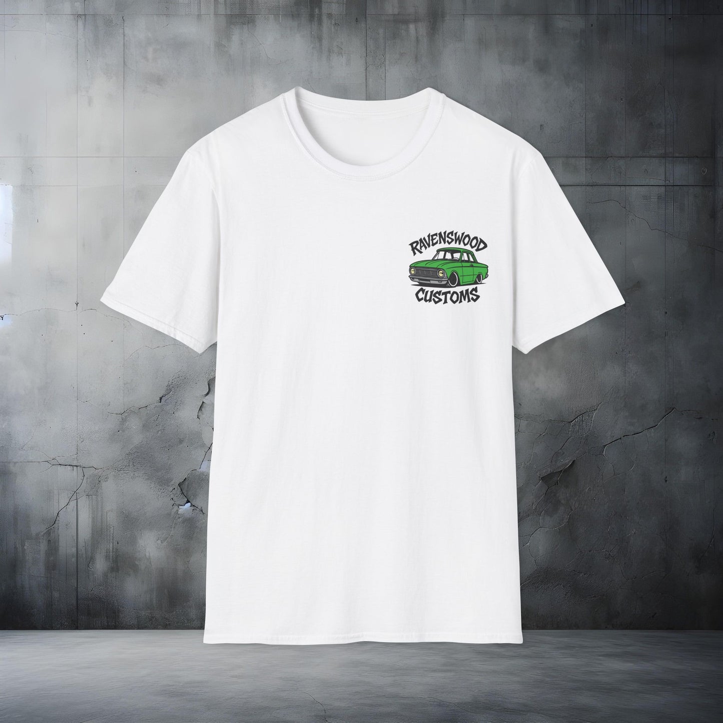 Ravenswood Customs Unisex Softstyle T-Shirt - Green XP Falcon Design, Cool Graphic Tee