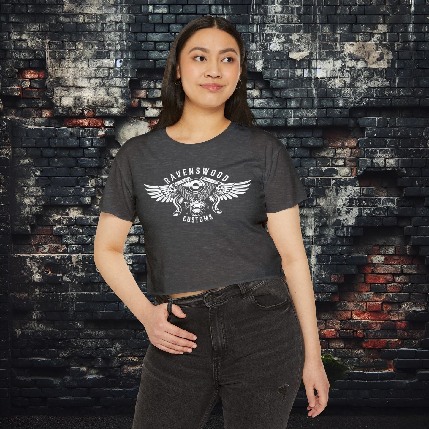 Ravenswood Customs Women's Festival Crop Top - Boho Chic Tee for Summer Events