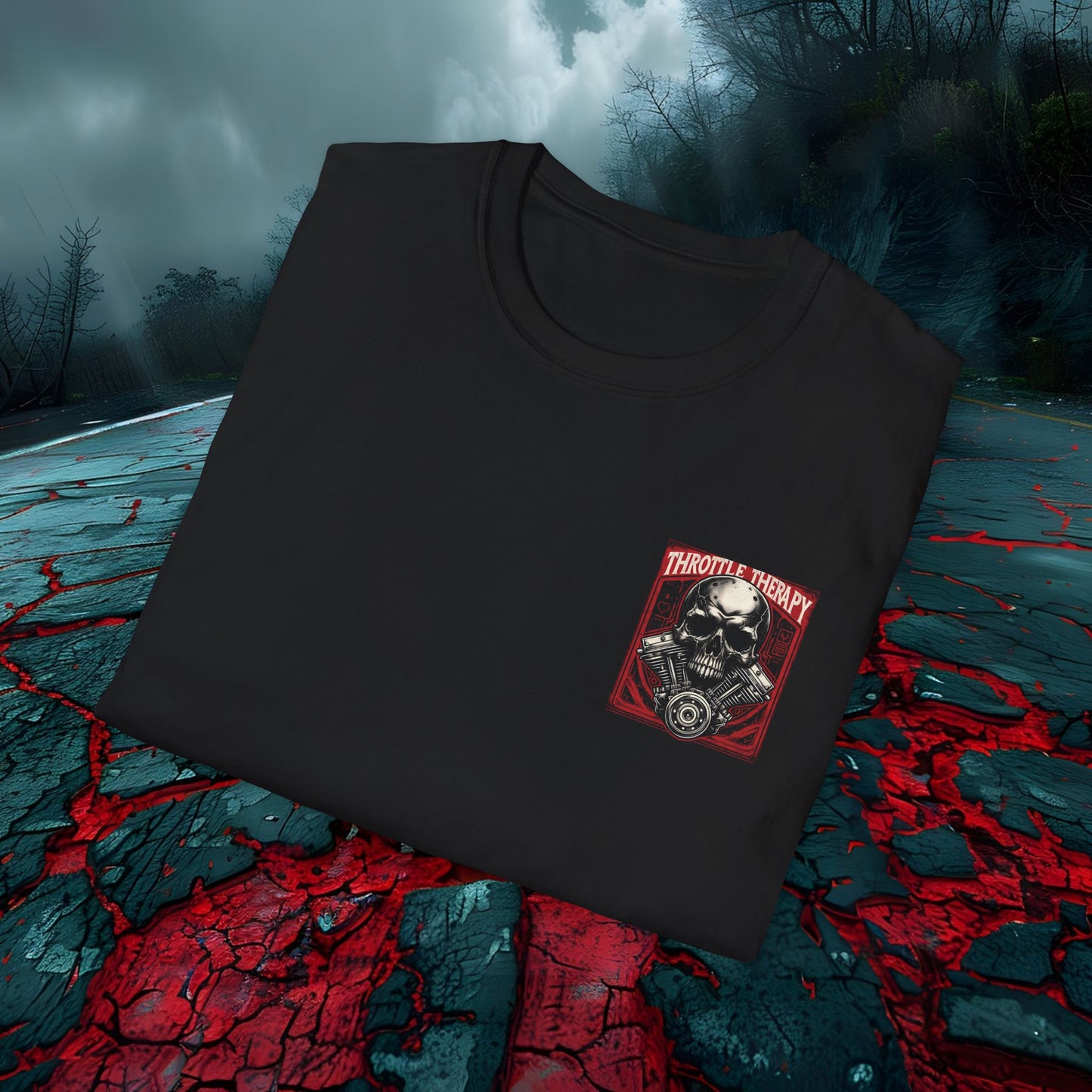 Throttle Therapy Skull Graphic Tee | Unisex Softstyle T-Shirt
