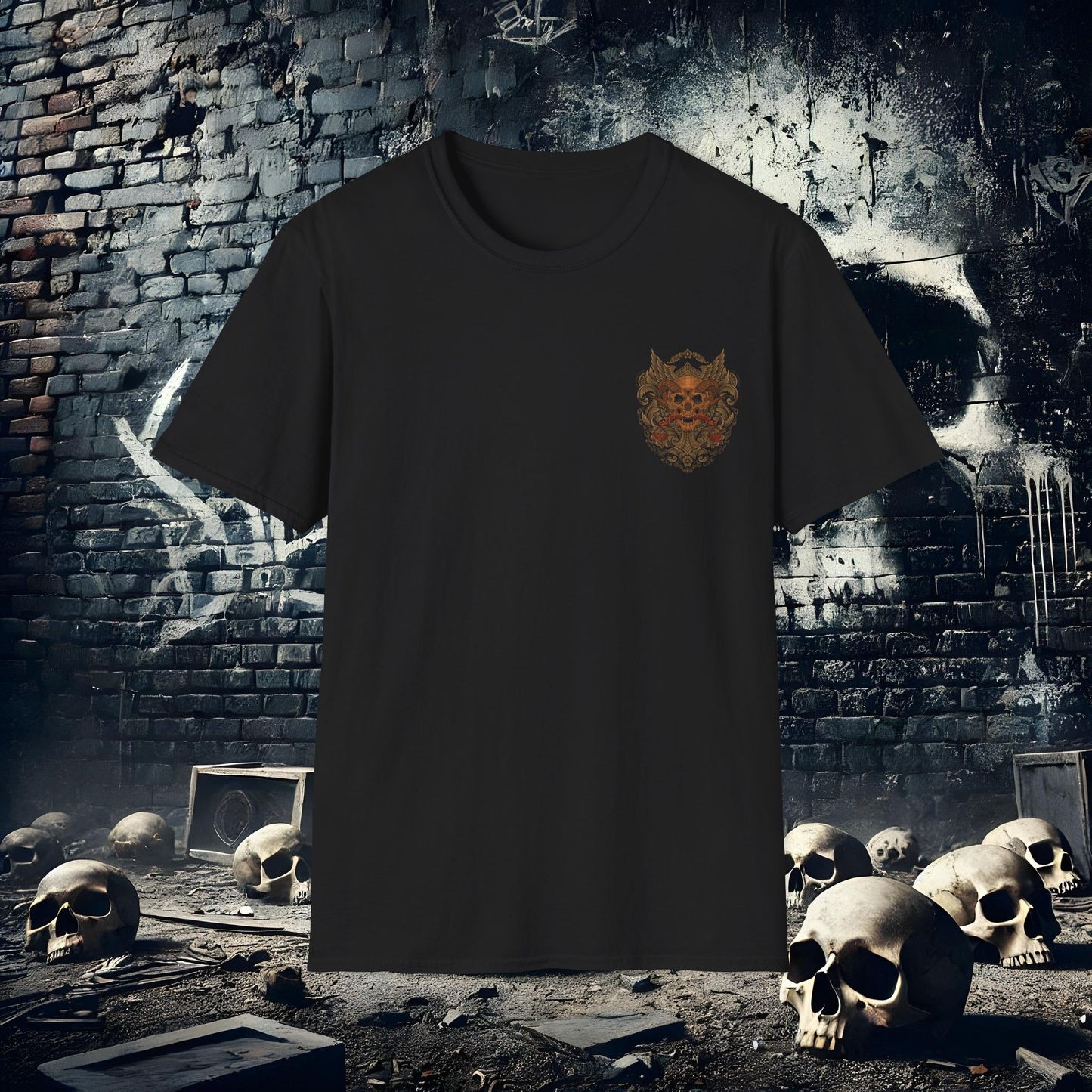 Demon Skull 4 Unisex Softstyle T-Shirt