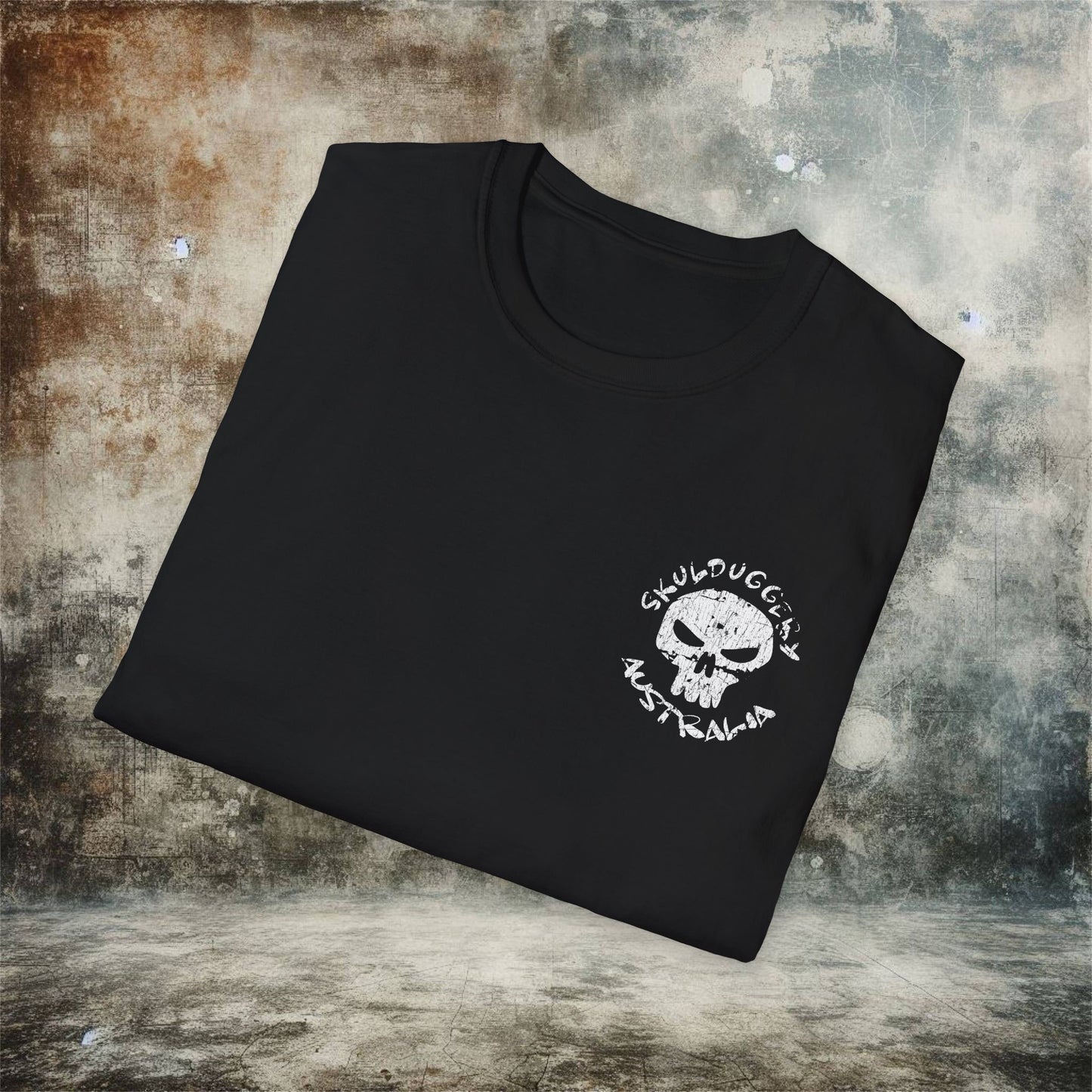 Worn Skulduggery Australia Graphic T-Shirt | Unisex Softstyle Tee for Casual Wear