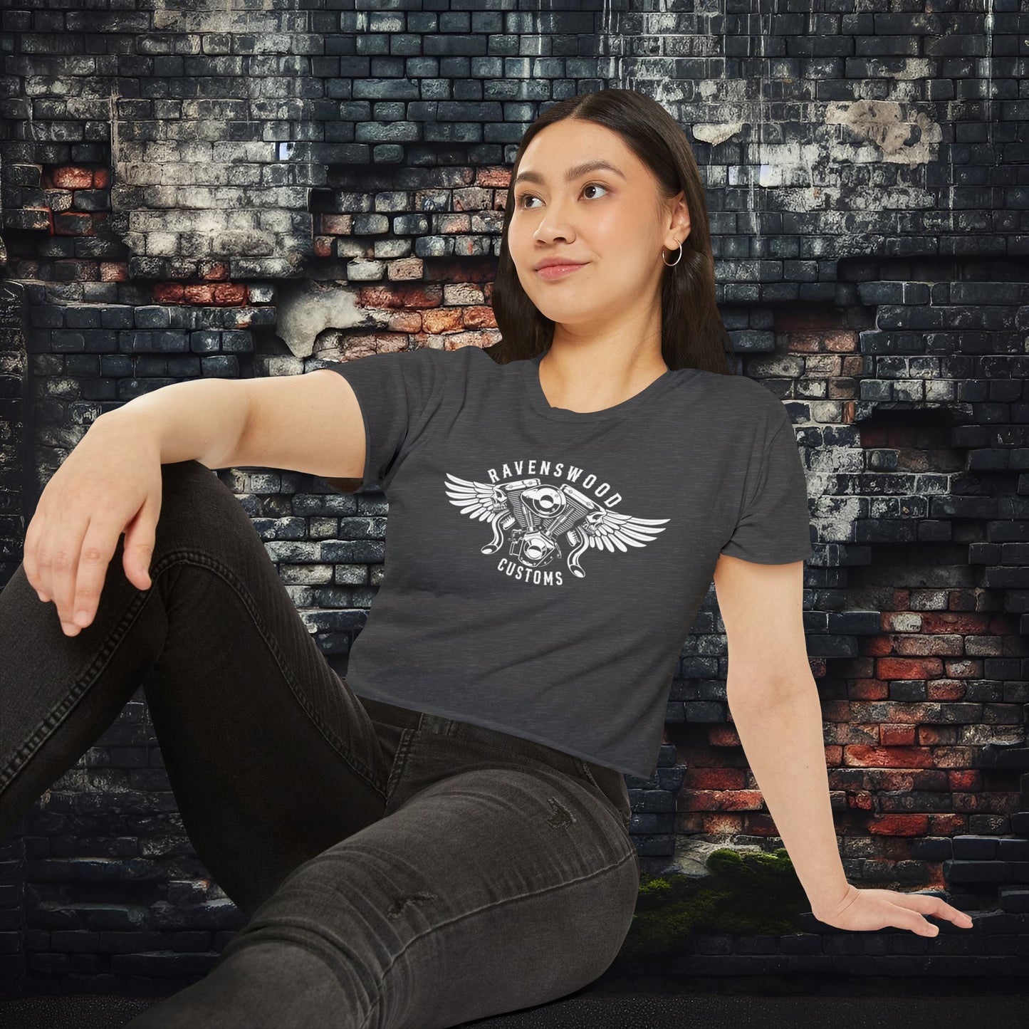 Ravenswood Customs Women's Festival Crop Top - Boho Chic Tee for Summer Events