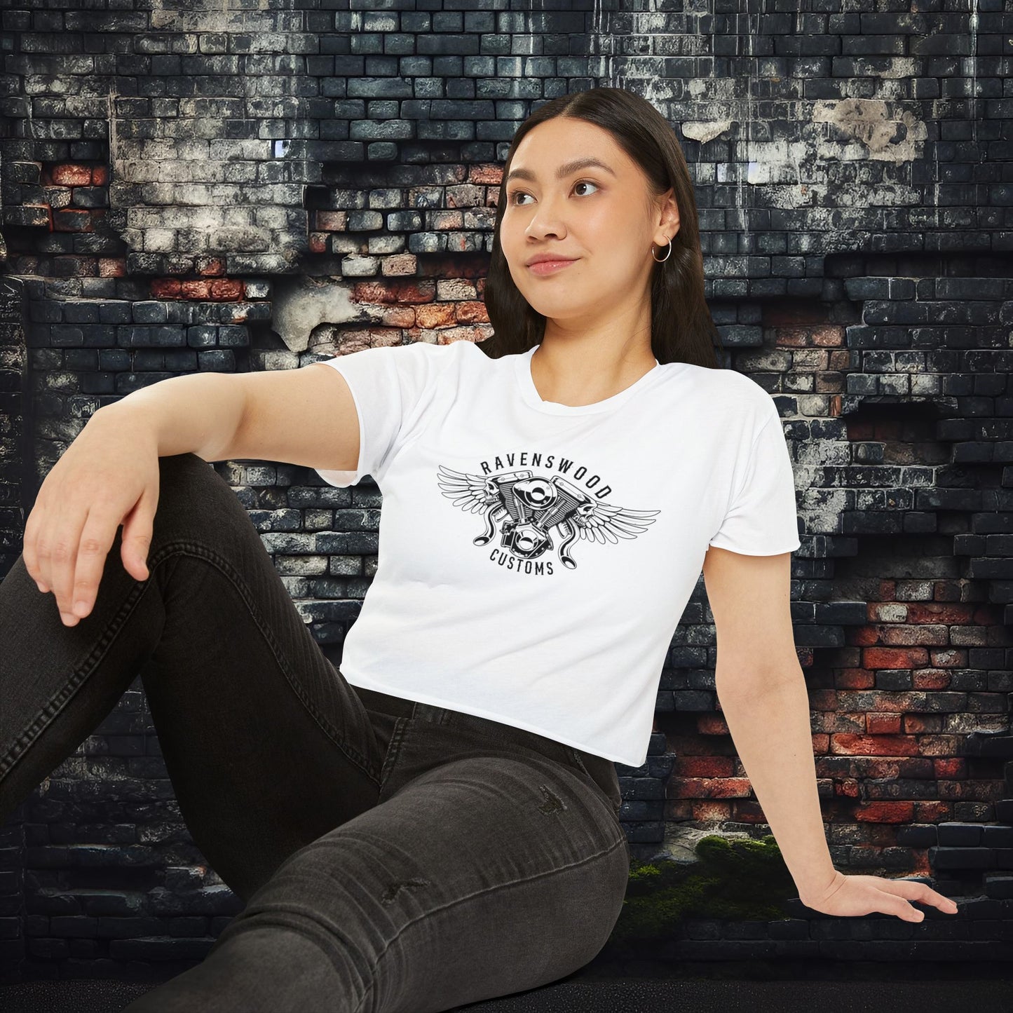 Ravenswood Customs Women's Festival Crop Top - Boho Chic Tee for Summer Events