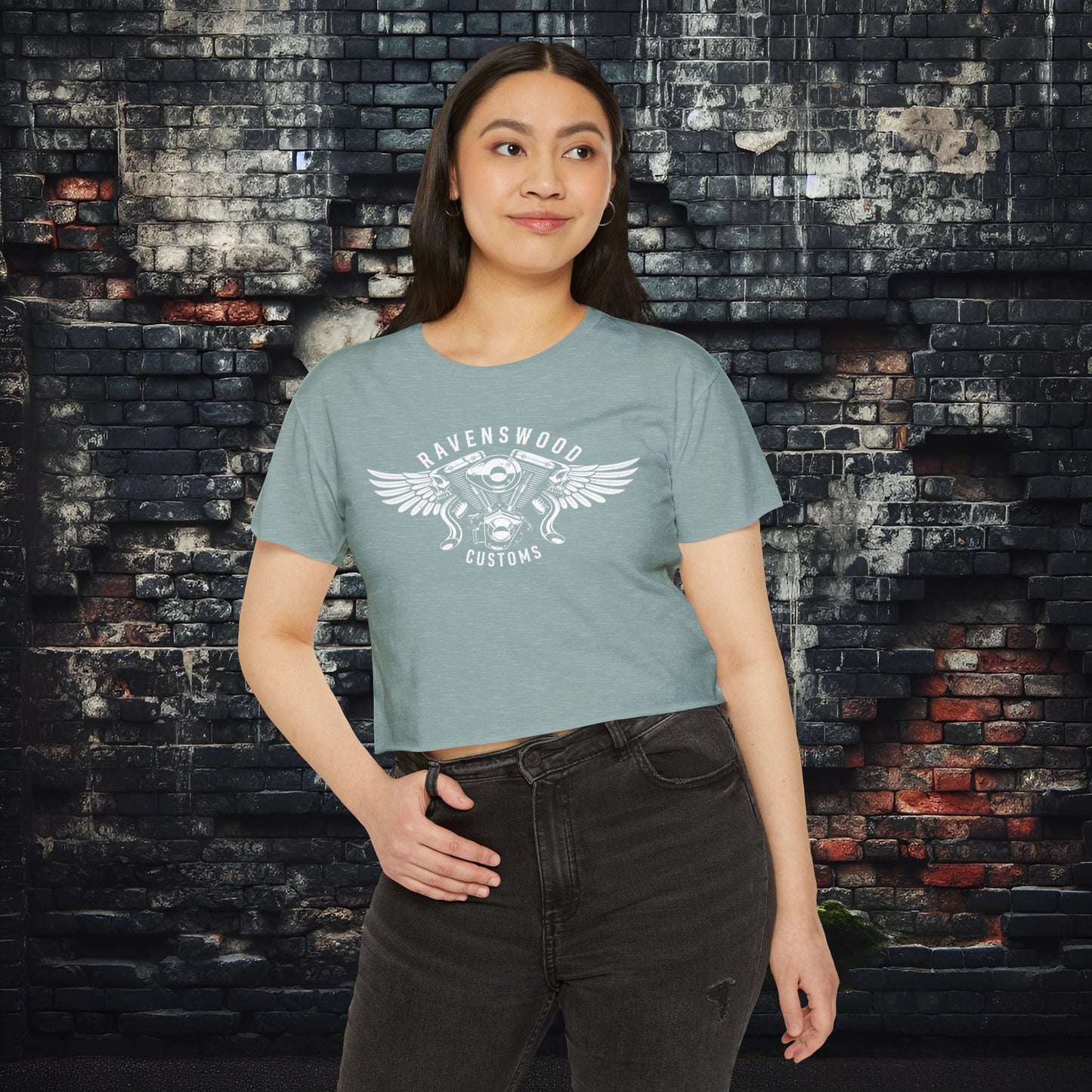 Ravenswood Customs Women's Festival Crop Top - Boho Chic Tee for Summer Events
