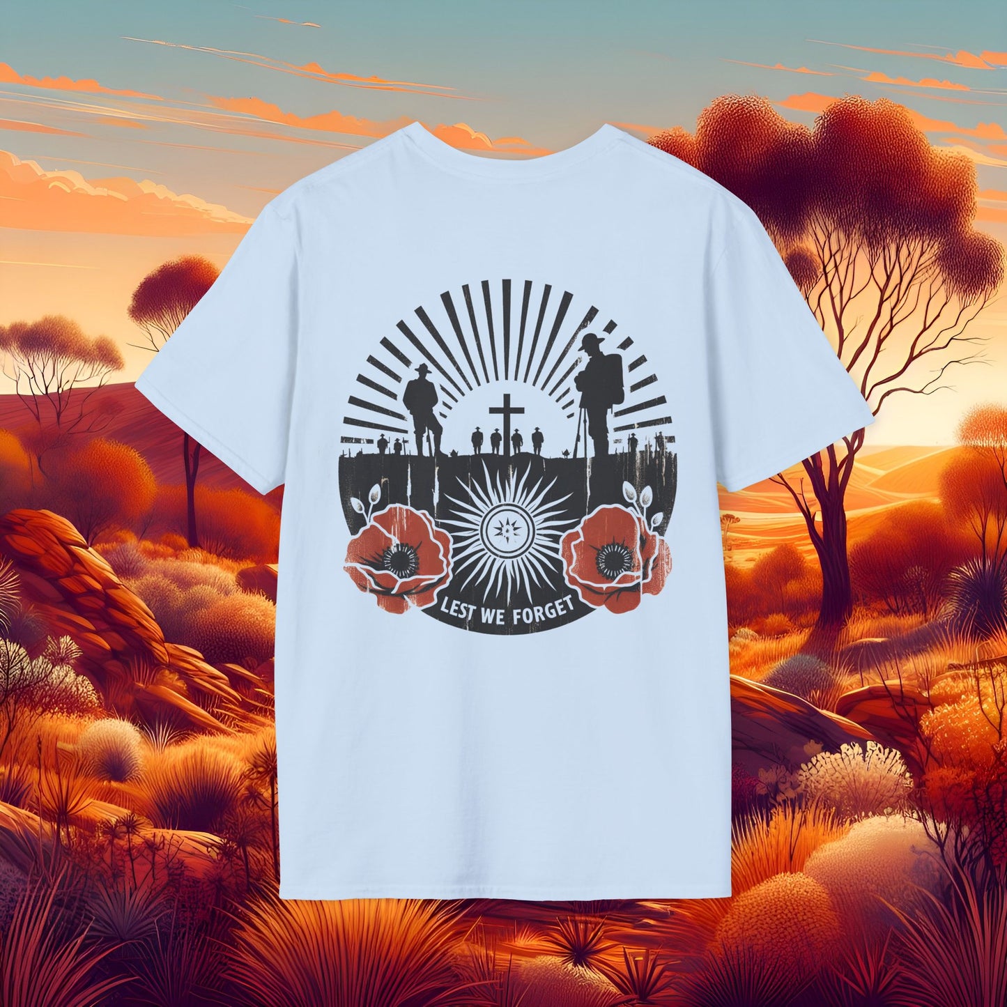 Lest We Forget Anzac Day Memorial T-Shirt - Unisex Softstyle