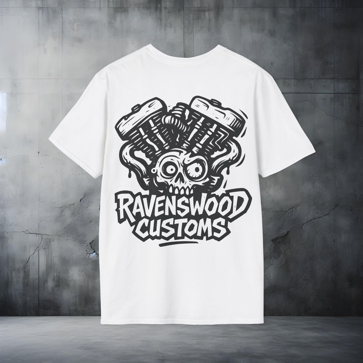 Ravenswood Customs Black 3 Vtwin Skull T-Shirt | Unisex Softstyle Tee