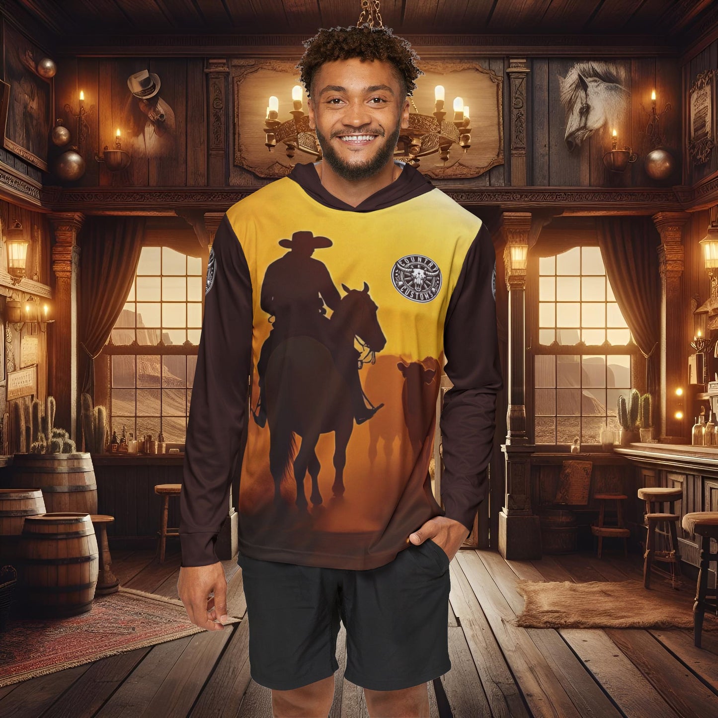 Country Customs Rustic Cowboy Warmup Hoodie - Sports & Country Style