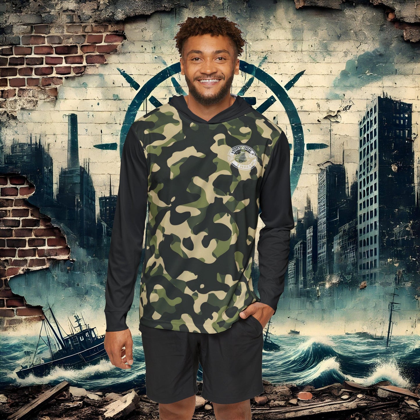 Men's Fishing Hoodie - Fishwood Threads, Adventure & Outdoor Enthusiasts