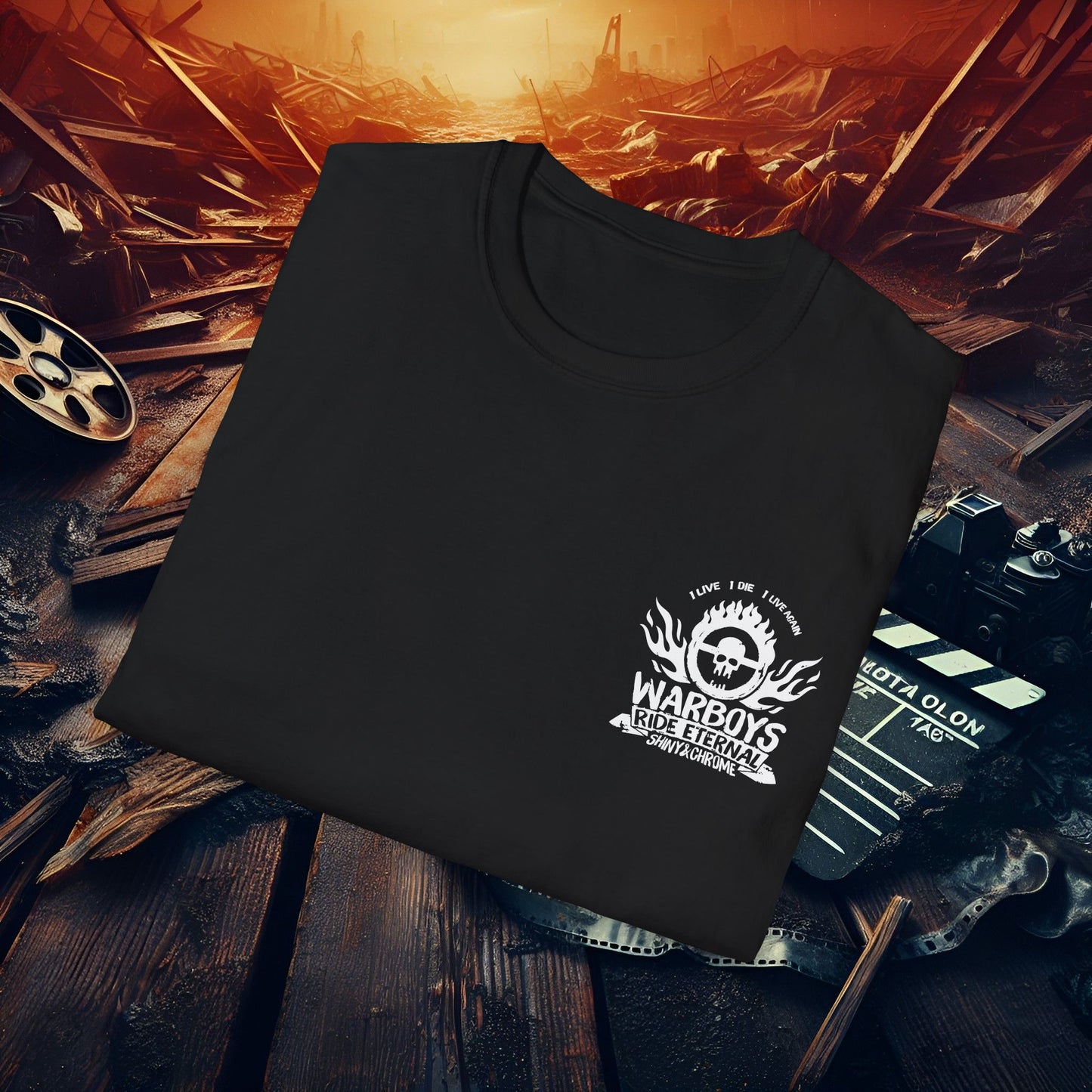 Epic Warboys Graphic Tee - Unisex Softstyle T-Shirt for Gamers, Movie Lovers, Gift for Halloween, Birthday, Cosplay
