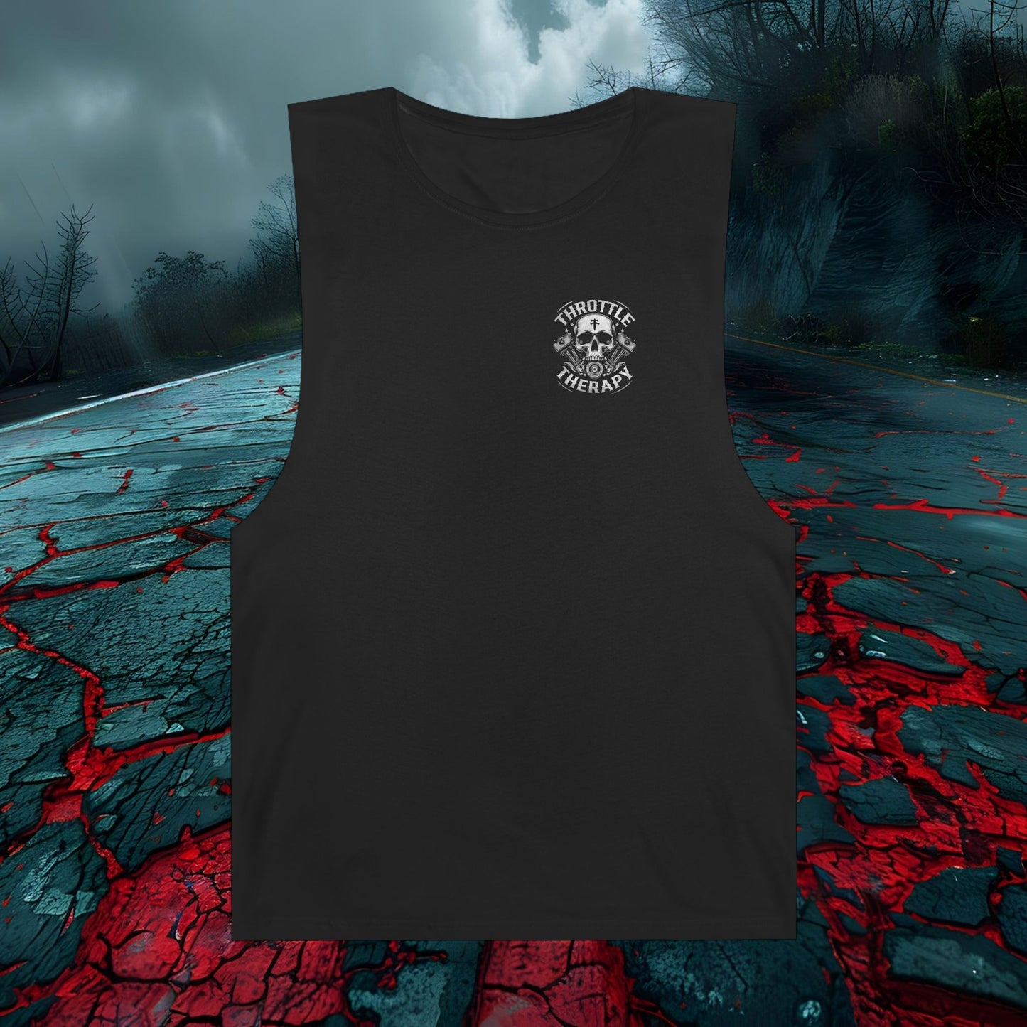 Throttle Therapy Unisex Tank - Edgy Motorcycle Graphic Tee