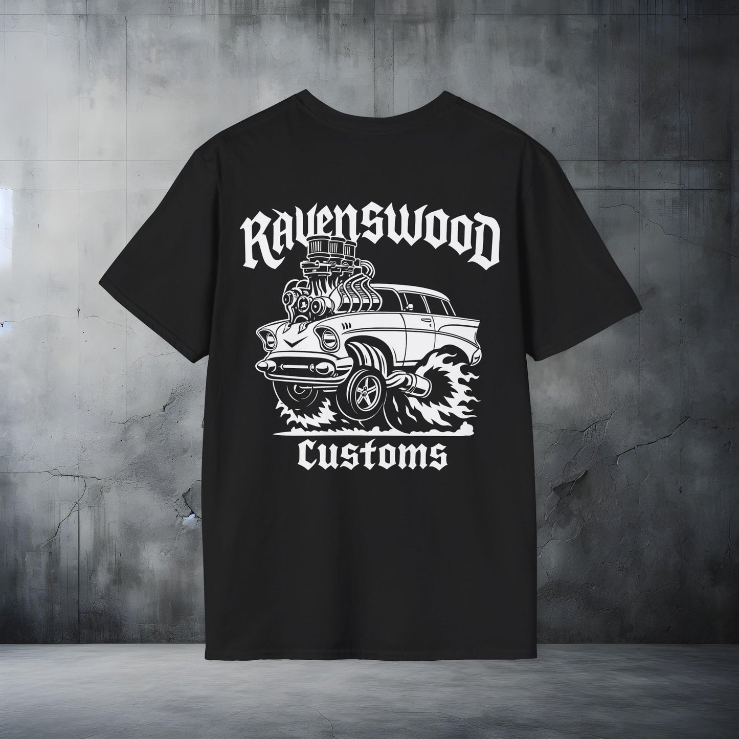 Ravenswood Customs Blown Chevy Wagon Unisex Softstyle T-Shirt