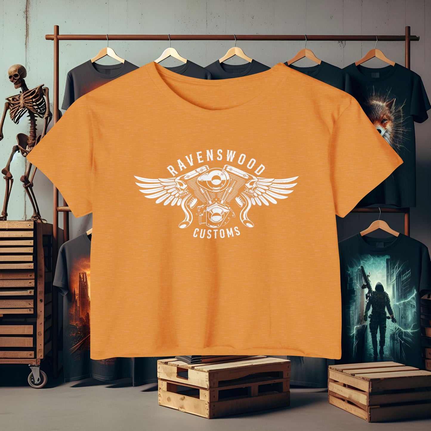 Ravenswood Customs Women's Festival Crop Top - Boho Chic Tee for Summer Events