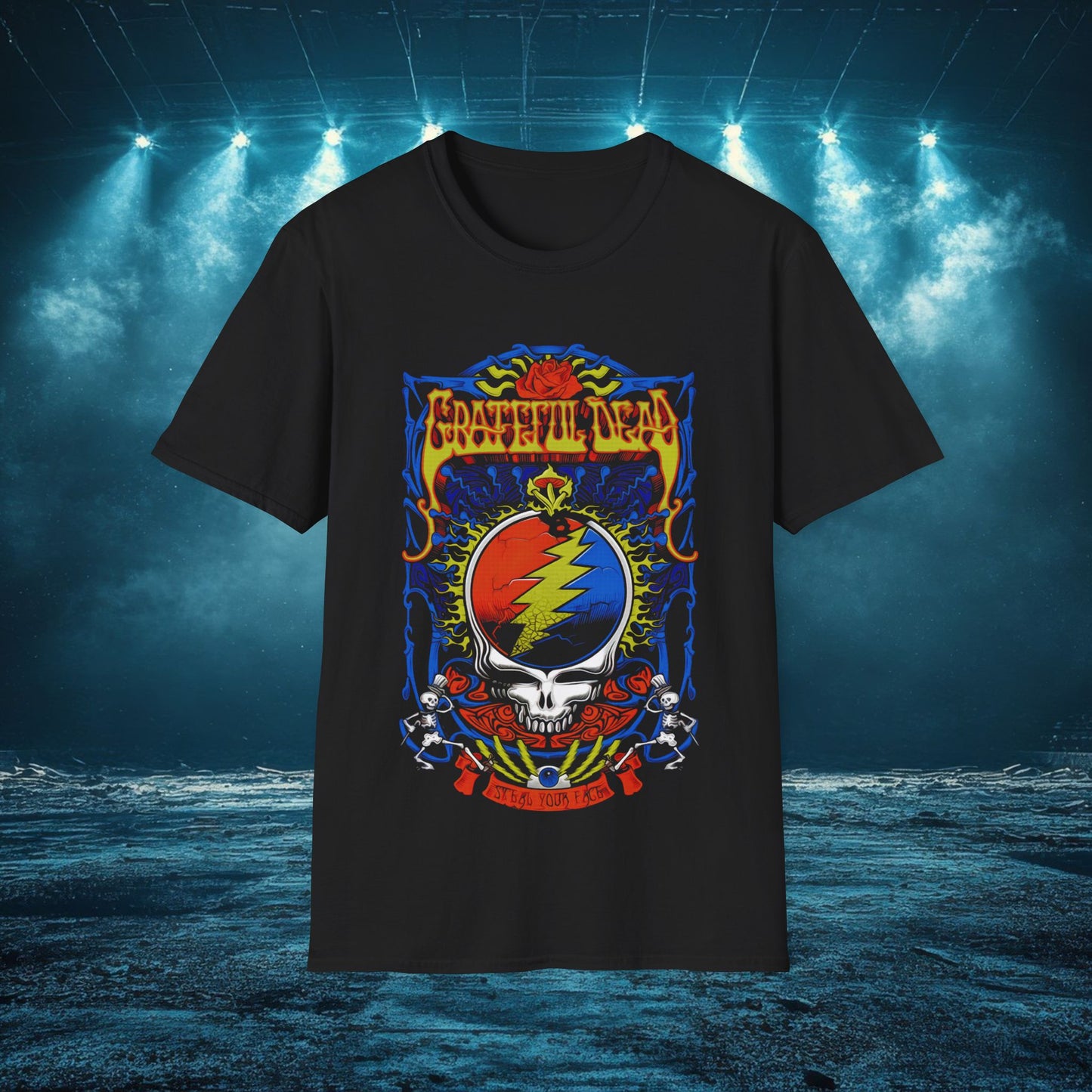 Grateful Dead Skull Graphic T-Shirt, Unisex Tee, Alternative Music Merch, Casual Wear, Concert Outfit, Gift for Music Lovers