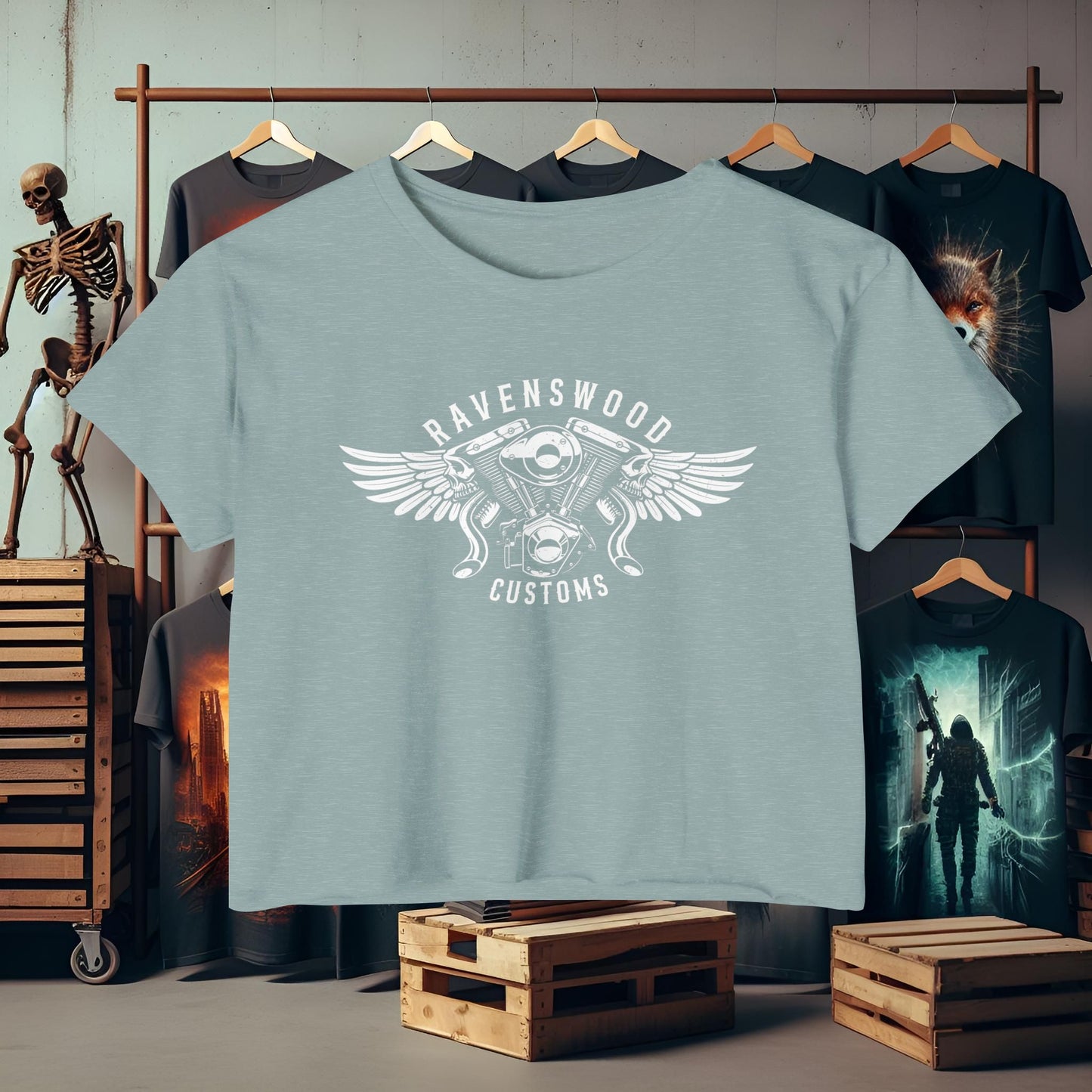Ravenswood Customs Women's Festival Crop Top - Boho Chic Tee for Summer Events