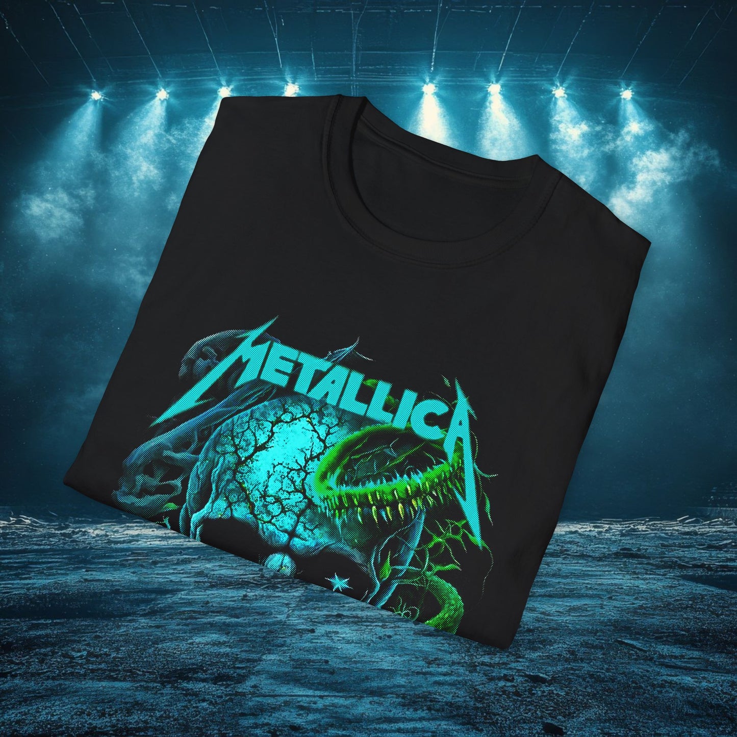 Metallica Skull Graphic 4 Unisex Softstyle T-Shirt, Band Tee, Music Apparel, Perfect Gift for Rock Fans, Concert Wear, Casual Style
