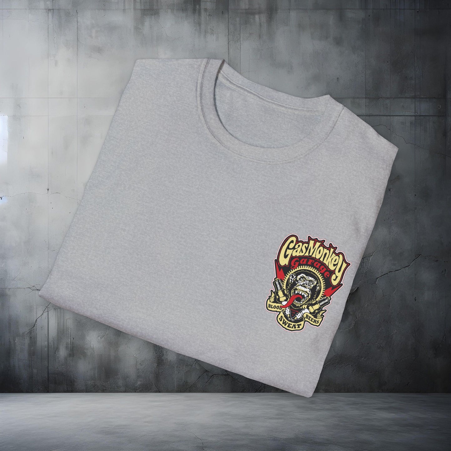 Gas Monkey Garage Unisex Softstyle T-Shirt - Vintage Beer & Monkey Design