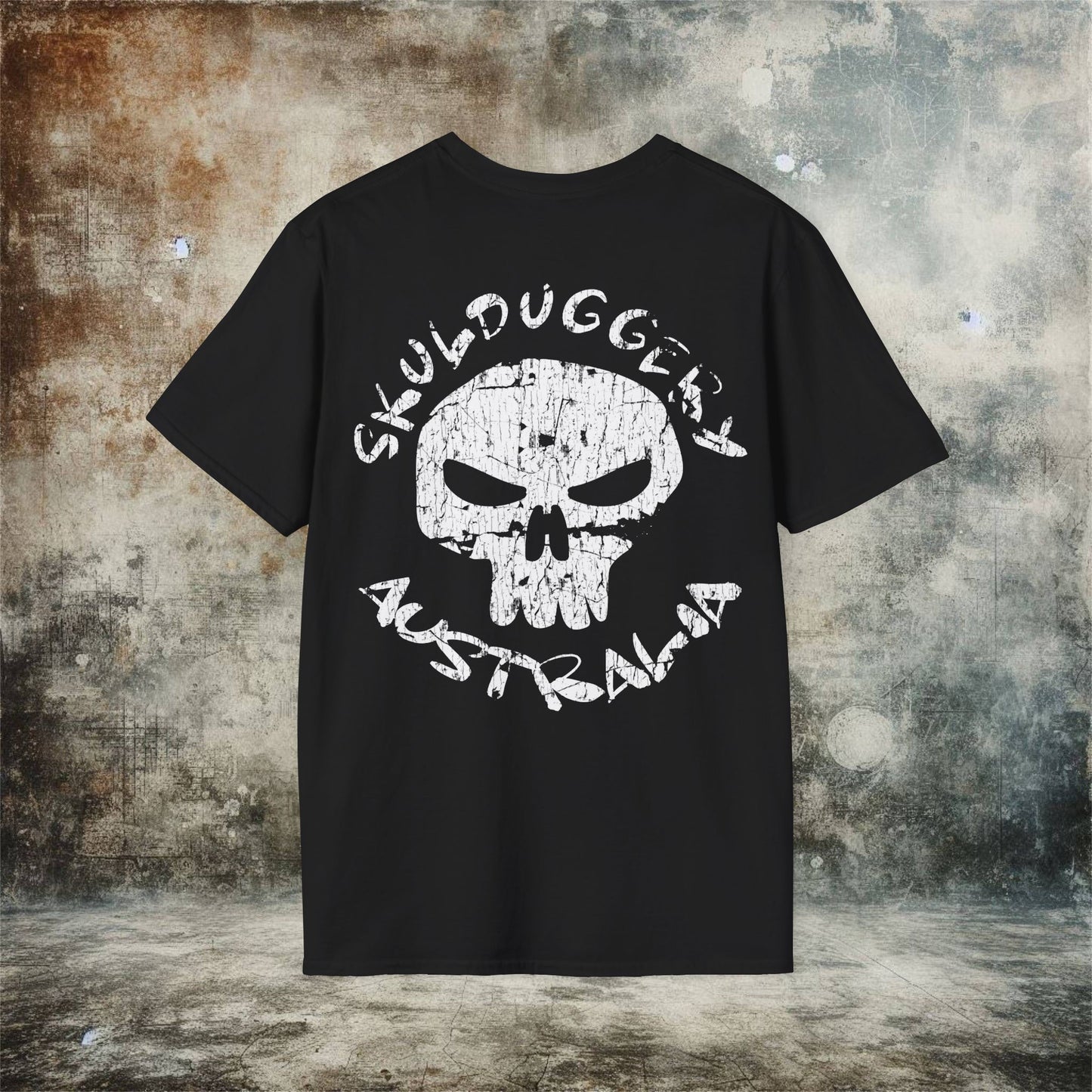 Worn Skulduggery Australia Graphic T-Shirt | Unisex Softstyle Tee for Casual Wear