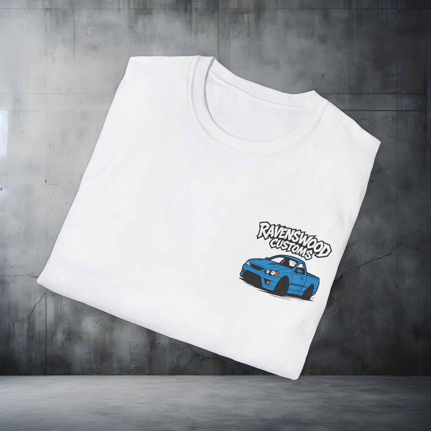 Ravenswood Customs Unisex Softstyle T-Shirt - Blue BF Falcon Ute Design, Cool Graphic Tee