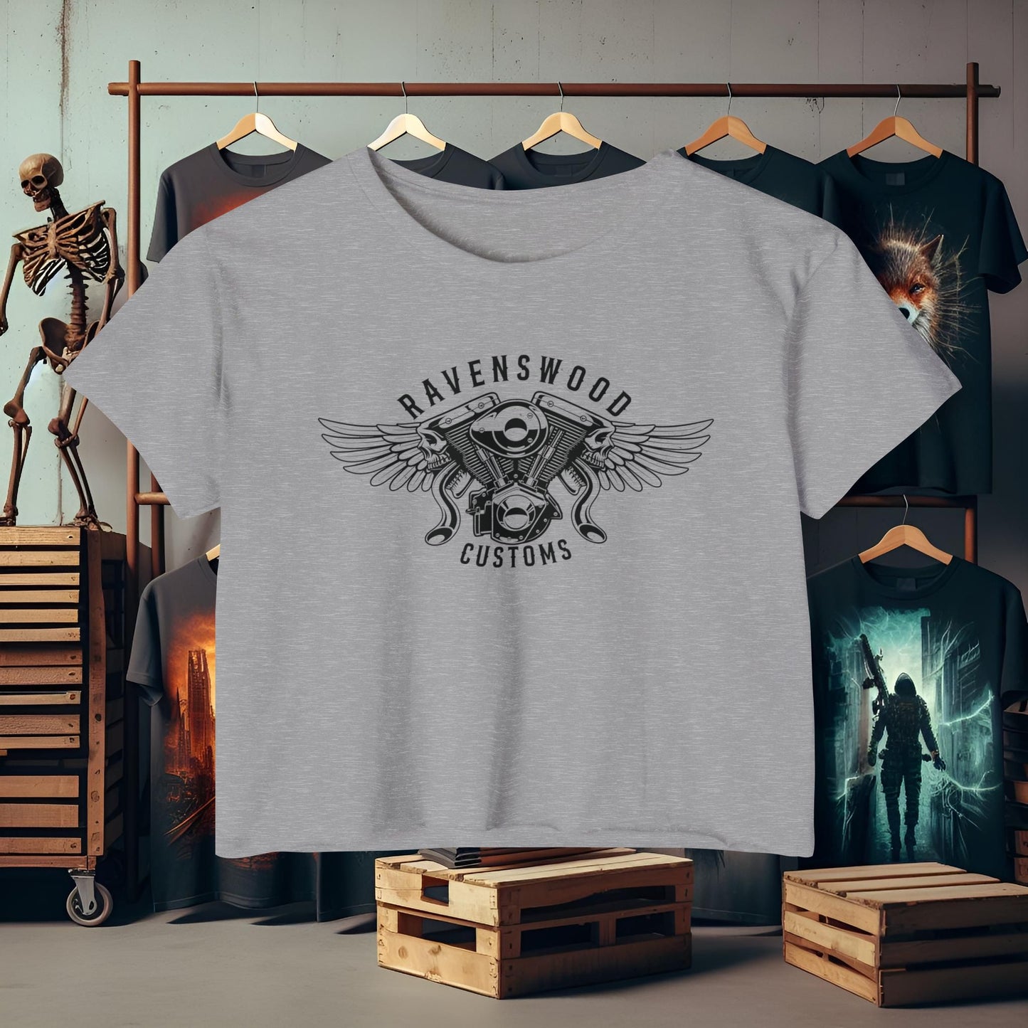 Ravenswood Customs Women's Festival Crop Top - Boho Chic Tee for Summer Events