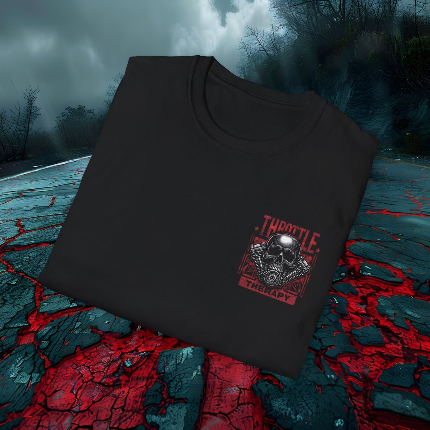 Throttle Therapy Skull Graphic Tee | Unisex Softstyle T-Shirt