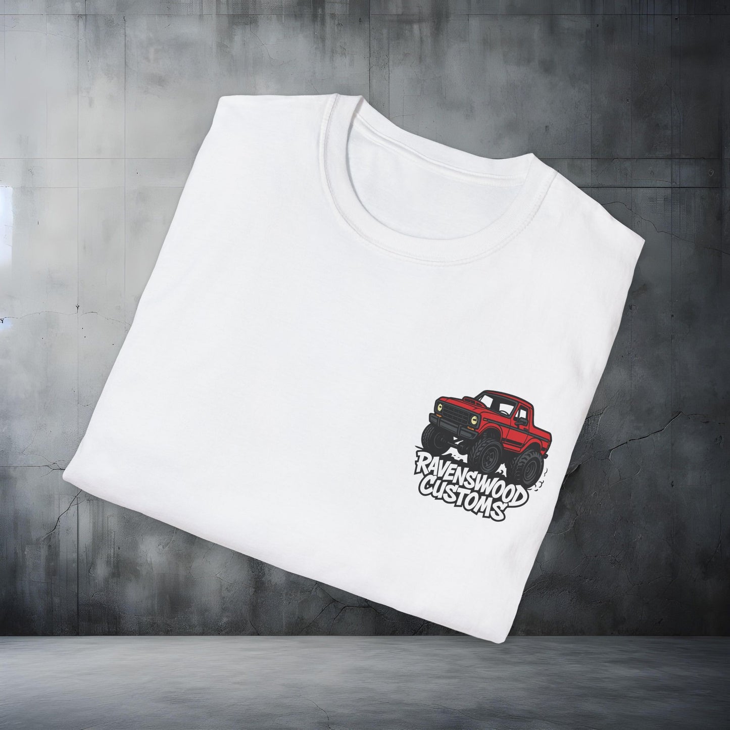 Ravenswood Customs Red Ford Bronco Unisex Softstyle T-Shirt