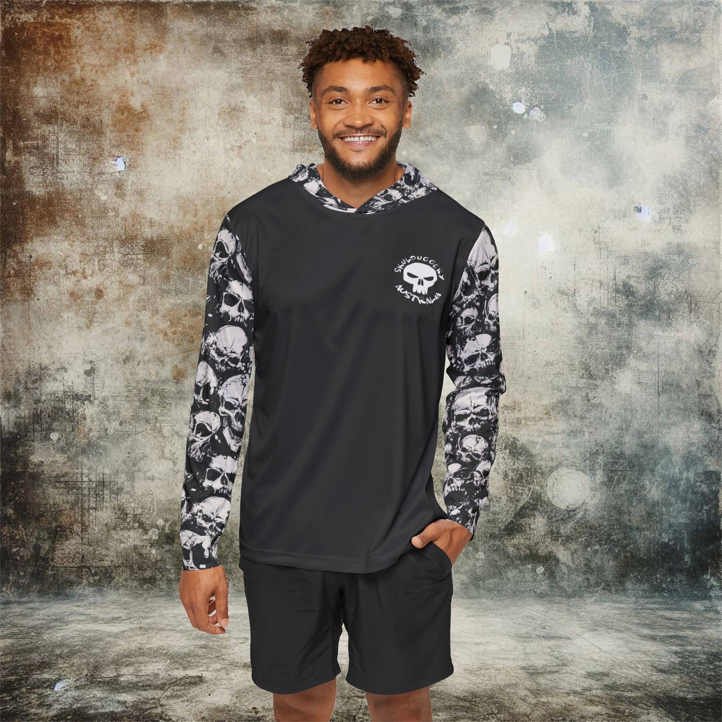 Men's Skulduggery Australia Print Sports Warmup Hoodie - Athletic Outerwear for Active Lifestyles