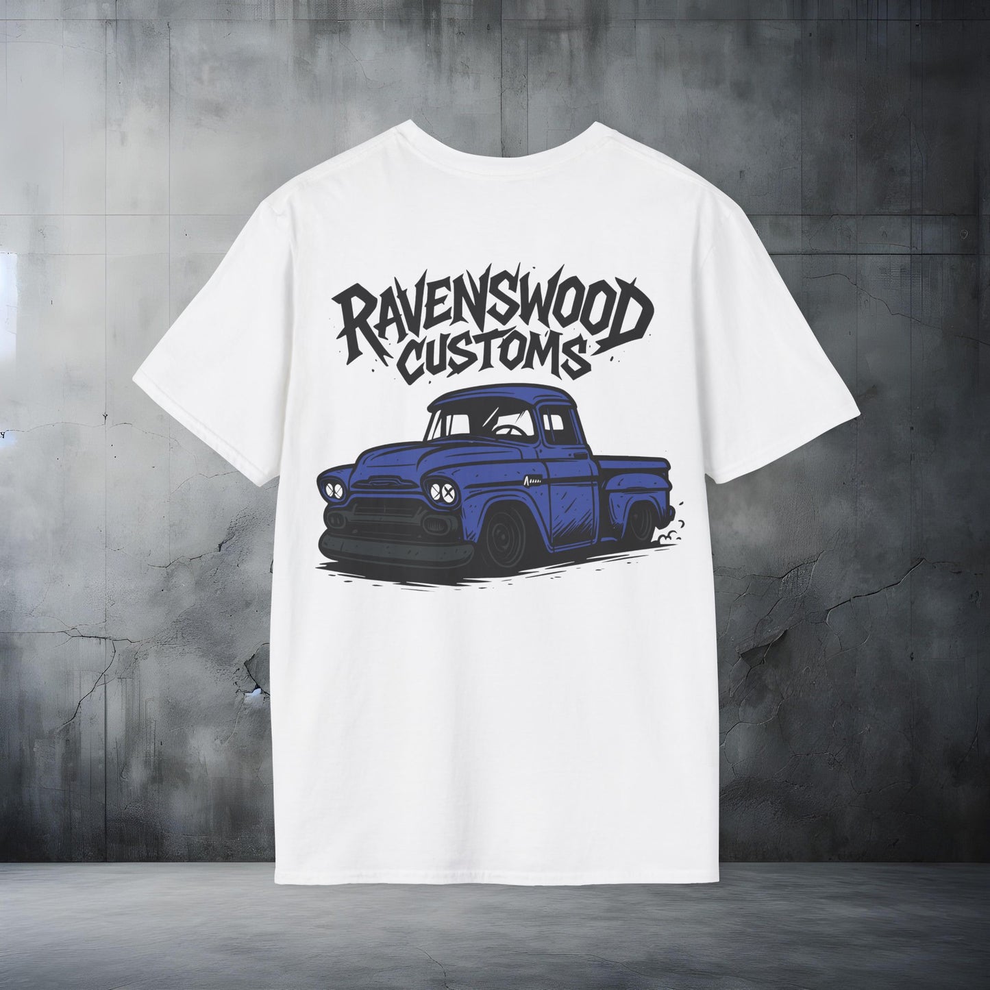 Ravenswood Customs Unisex Softstyle T-Shirt - Purple Vintage Truck Design, Cool Graphic Tee