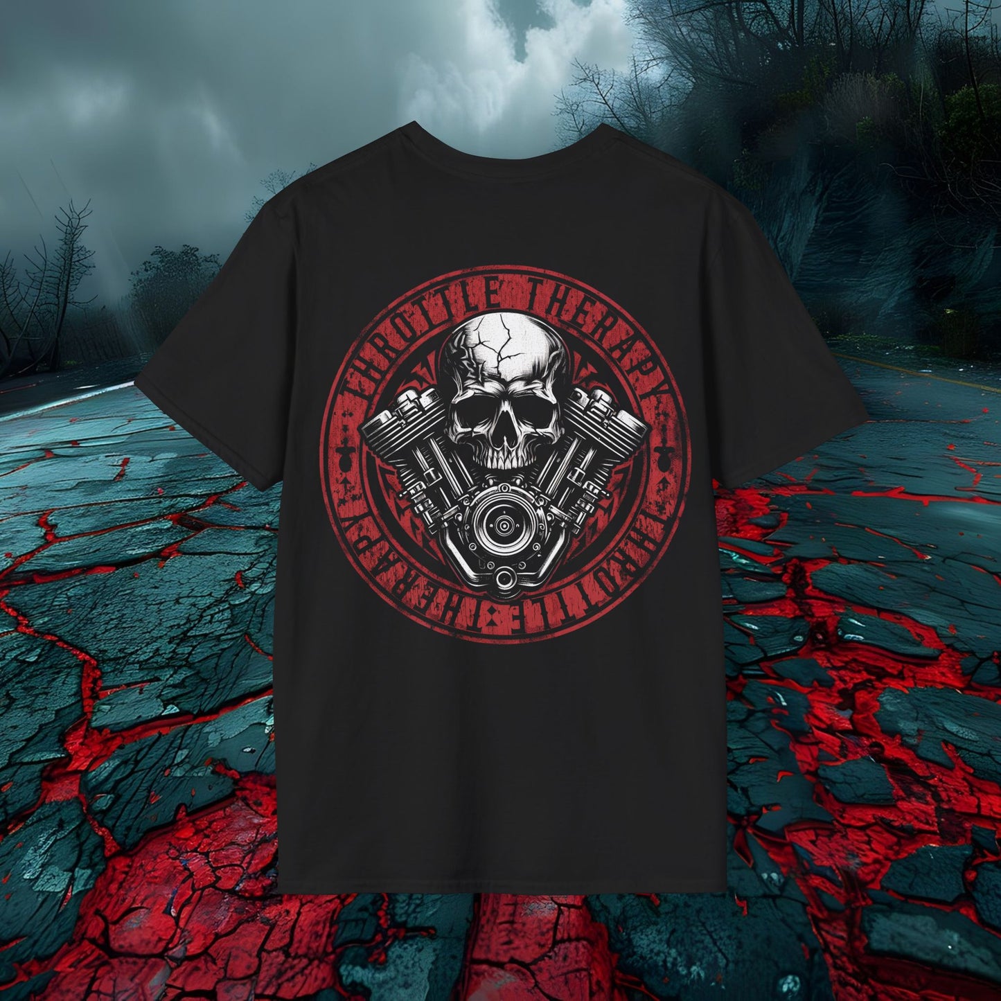 Throttle Therapy Skull Graphic Tee | Unisex Softstyle T-Shirt