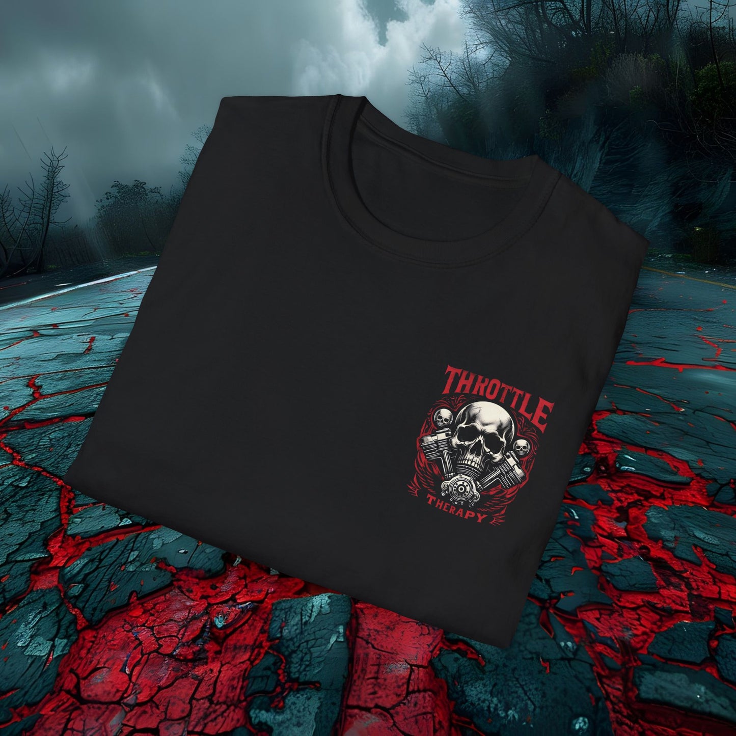 Throttle Therapy Skull Graphic Tee | Unisex Softstyle T-Shirt