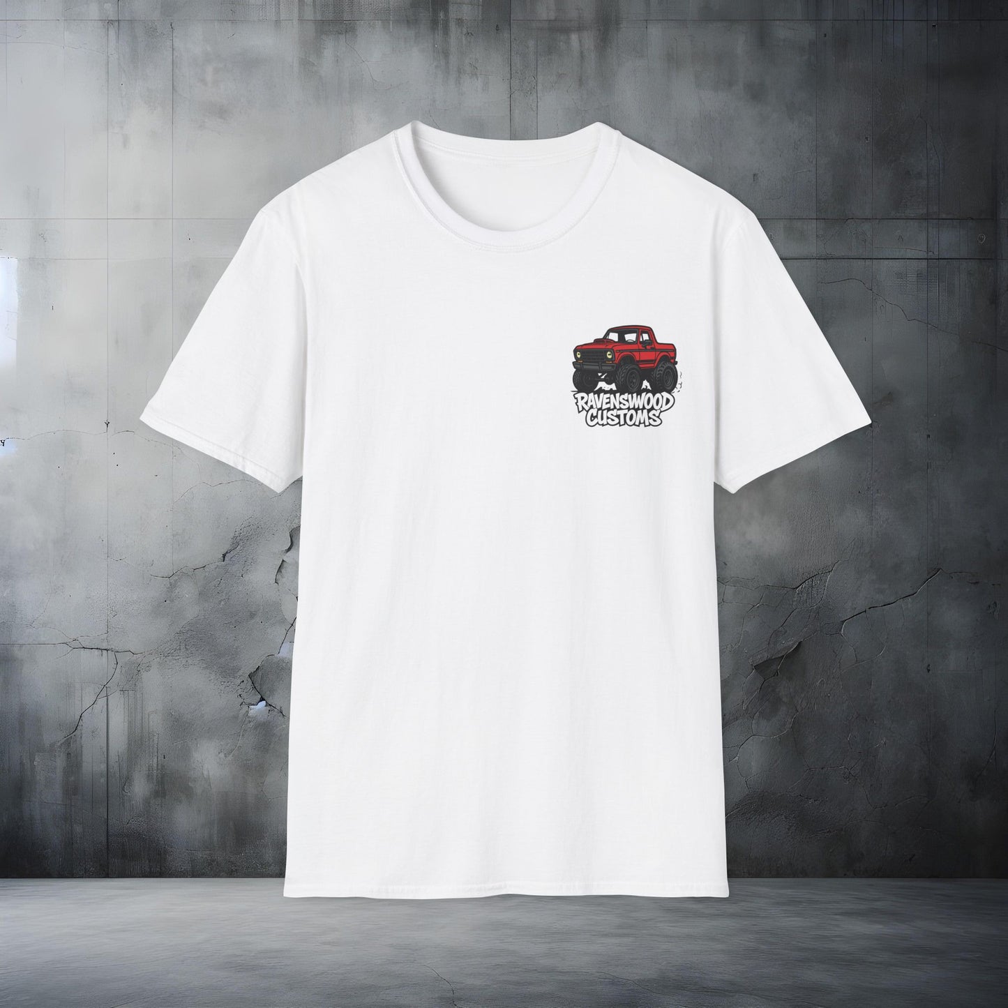 Ravenswood Customs Red Ford Bronco Unisex Softstyle T-Shirt