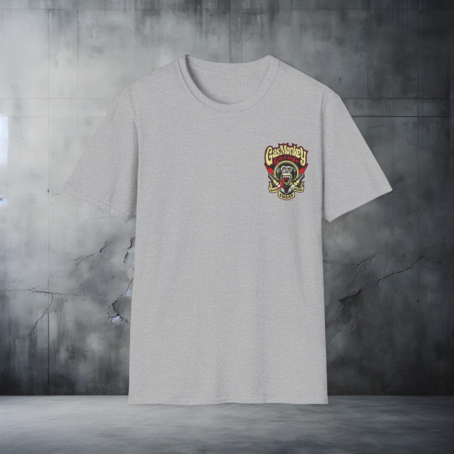 Gas Monkey Garage Unisex Softstyle T-Shirt - Vintage Beer & Monkey Design