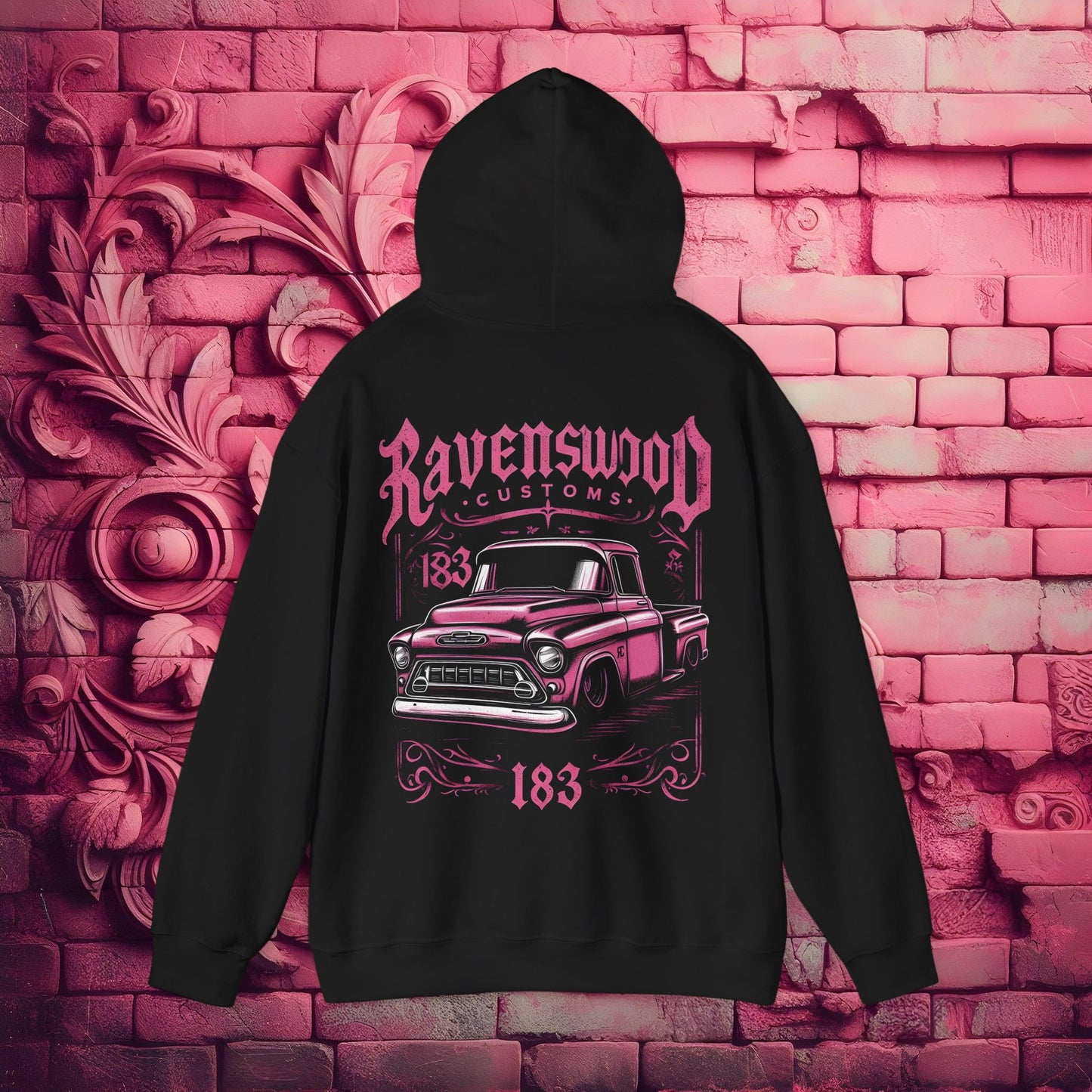 Ravenswood Customs Vintage Style Pink Apache 1 Custom Hoodie Unisex Hooded Sweatshirt