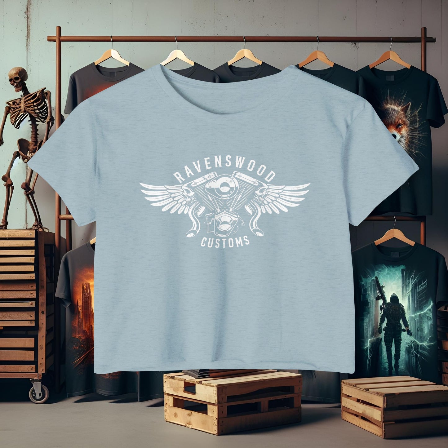 Ravenswood Customs Women's Festival Crop Top - Boho Chic Tee for Summer Events