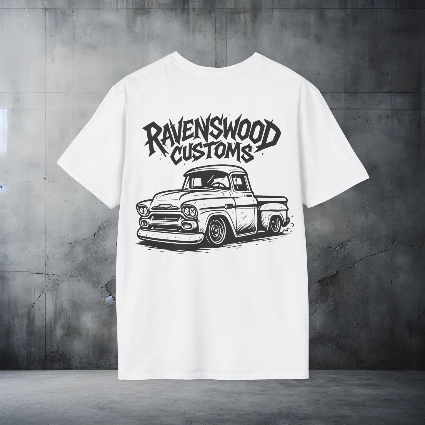 Ravenswood Customs Unisex Softstyle T-Shirt - Vintage Truck Design, Cool Graphic Tee