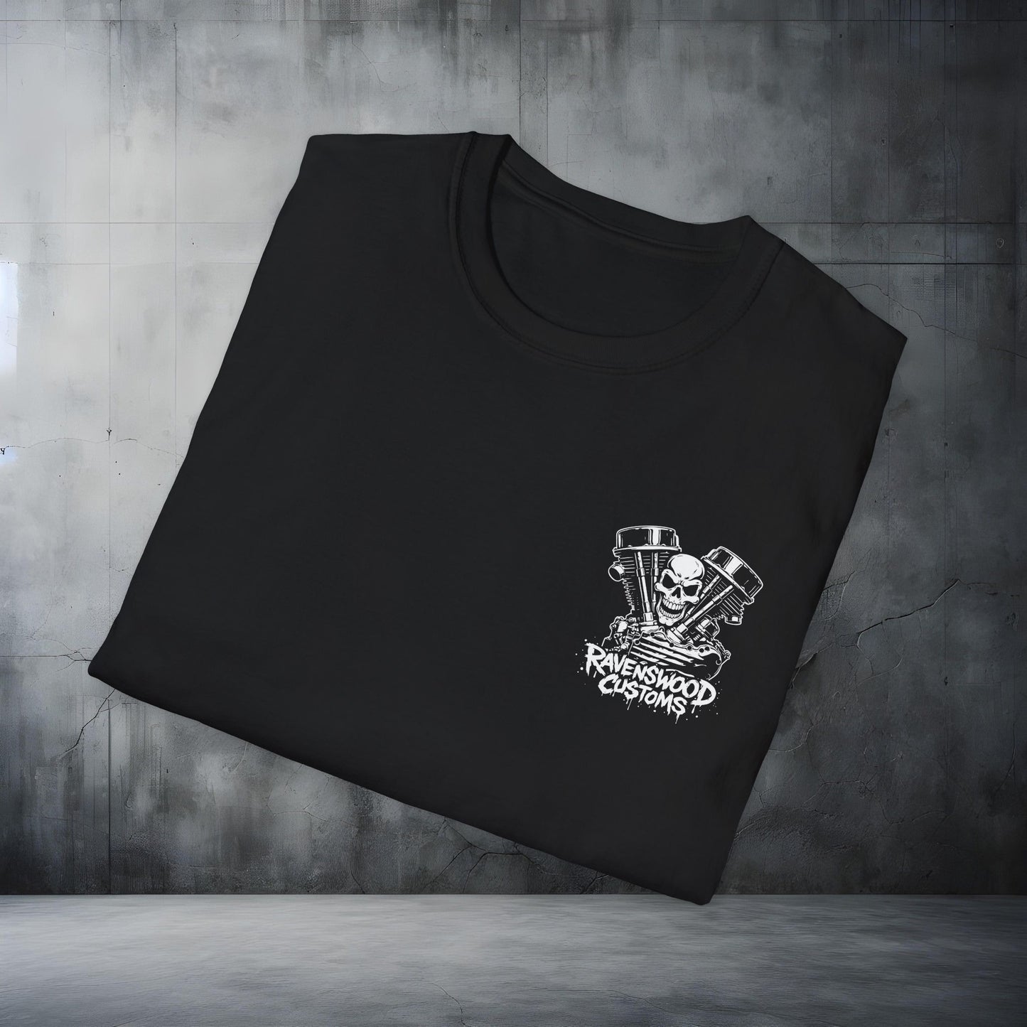 Ravenswood Customs Skull Panhead Vtwin Engine T-Shirt