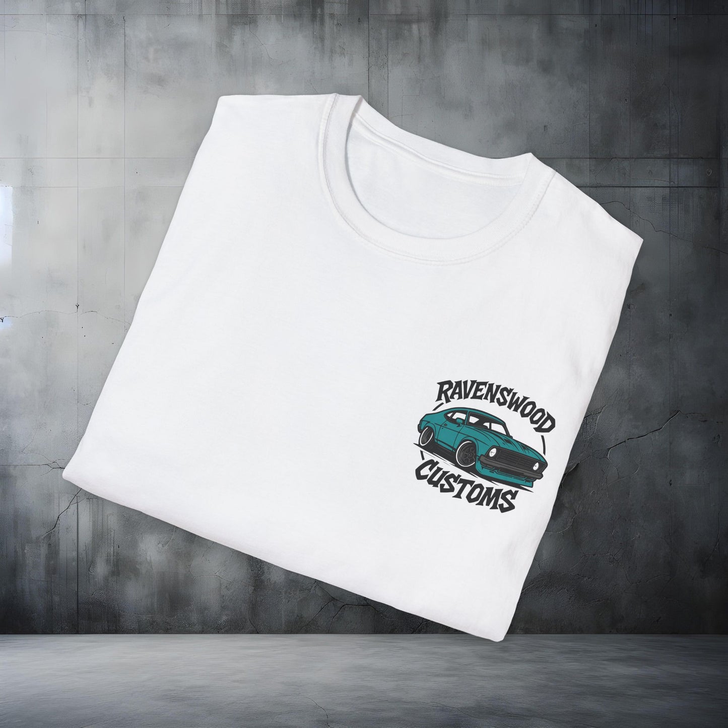 Ravenswood Customs Unisex Softstyle T-Shirt - Turquoise Coupe Design, Cool Graphic Tee