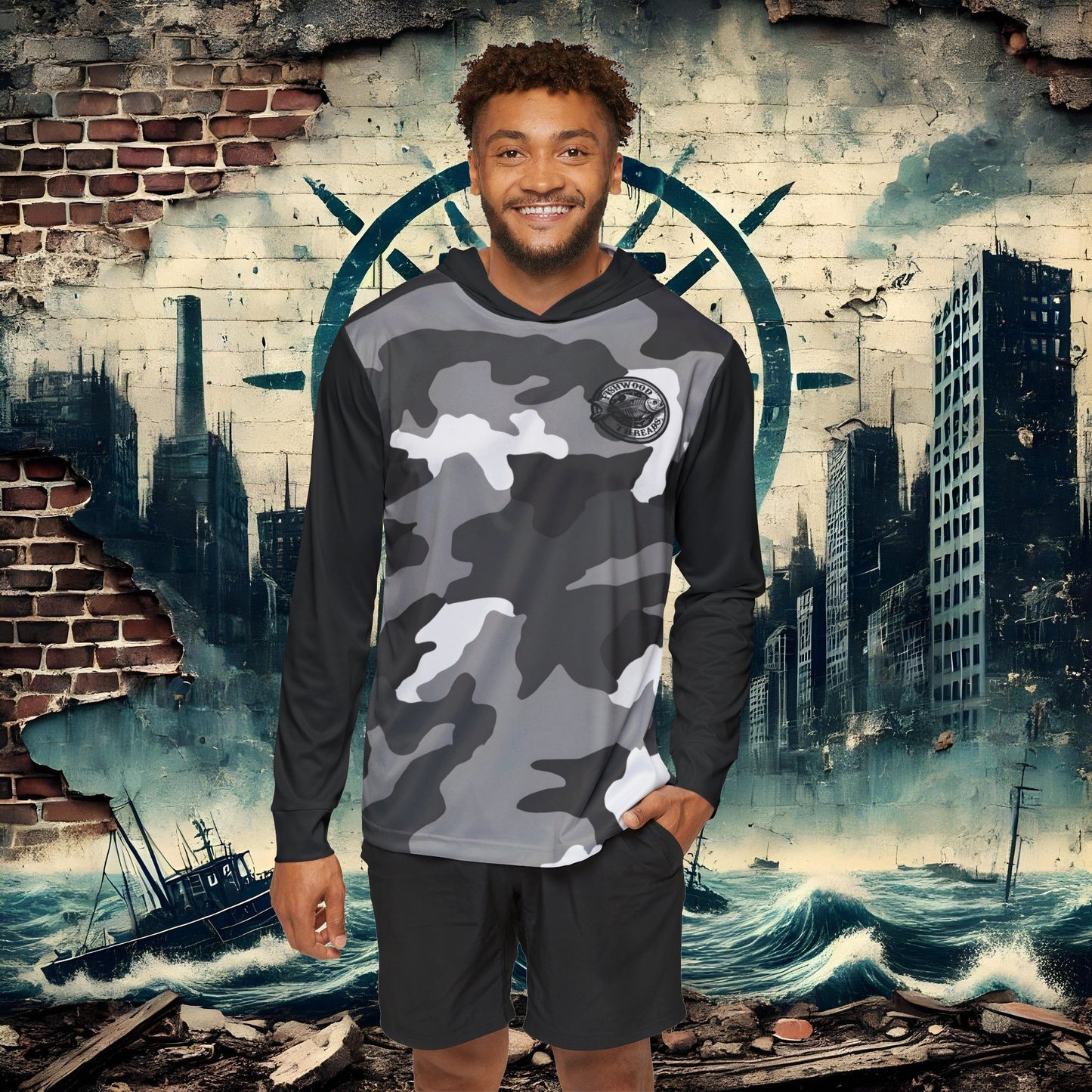 Men's Fishing Hoodie - Fishwood Threads, Adventure & Outdoor Enthusiasts