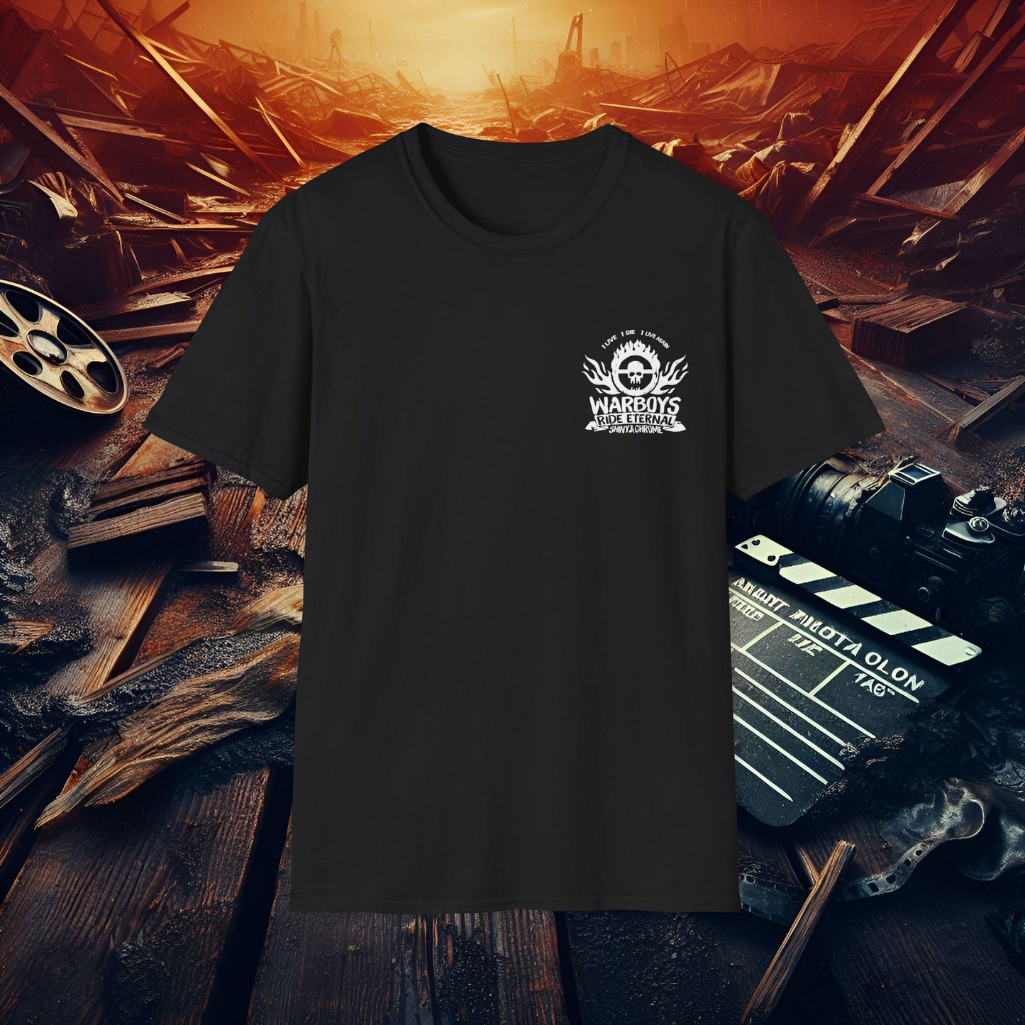 Epic Warboys Graphic Tee - Unisex Softstyle T-Shirt for Gamers, Movie Lovers, Gift for Halloween, Birthday, Cosplay
