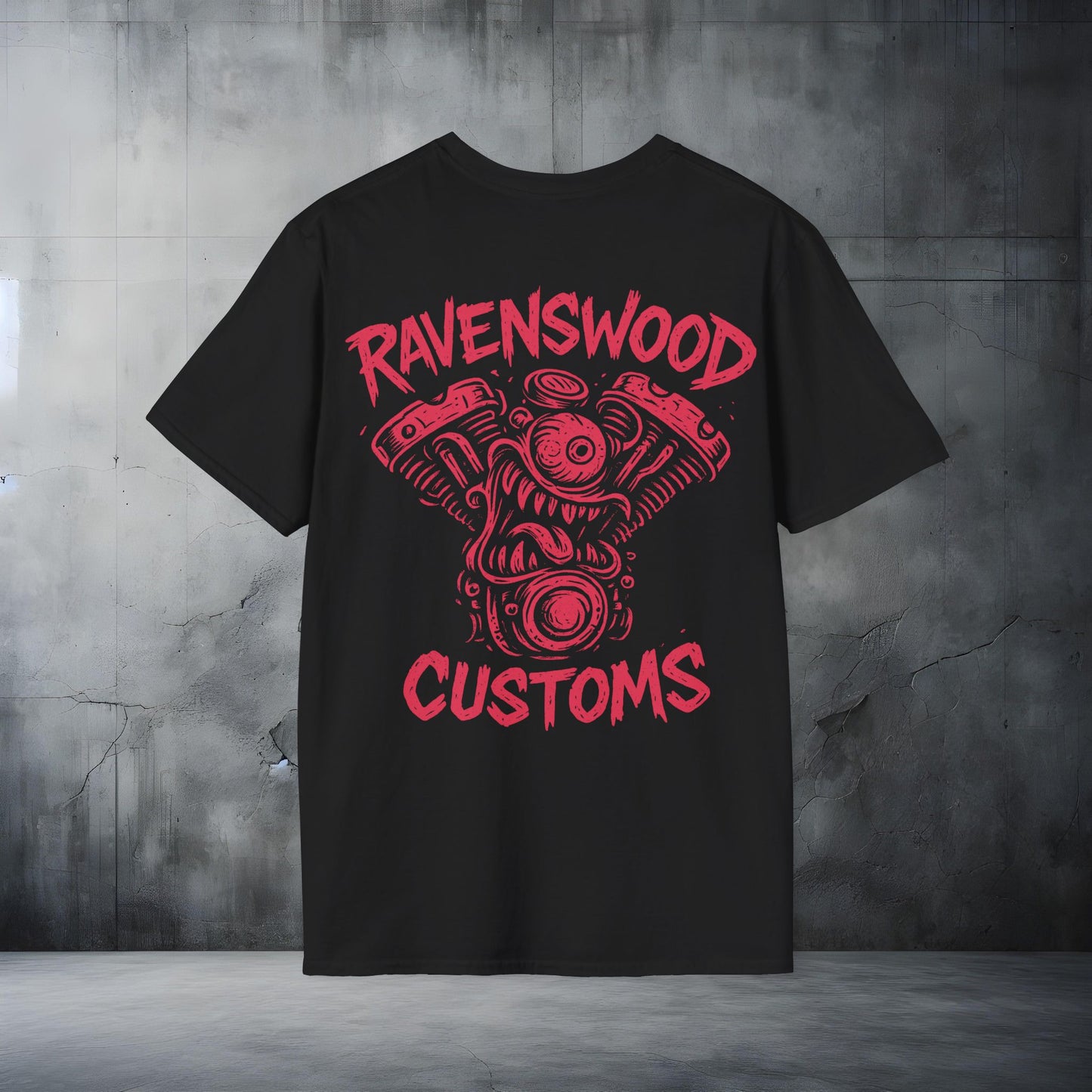 Ravenswood Customs Pink Vtwin Skull T-Shirt | Unisex Softstyle Tee