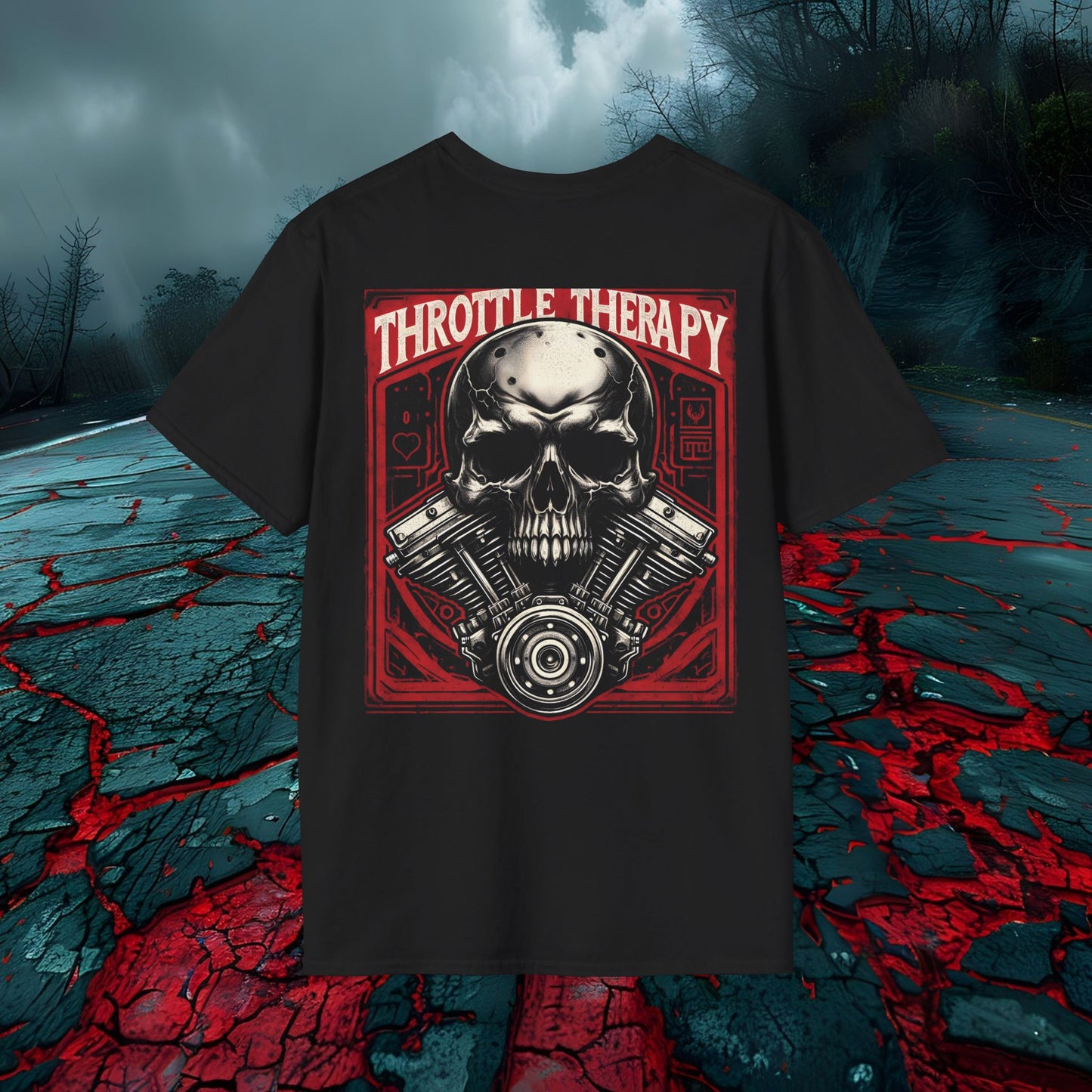 Throttle Therapy Skull Graphic Tee | Unisex Softstyle T-Shirt
