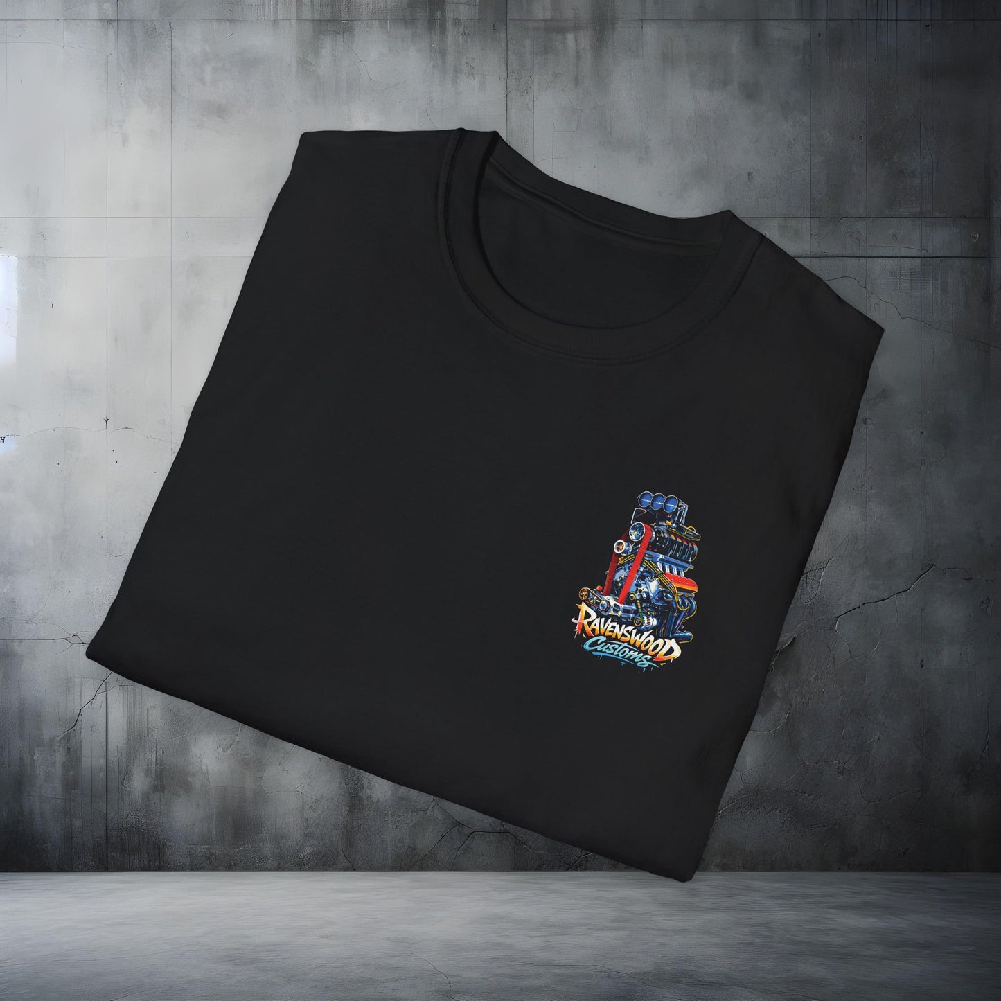 Ravenswood Customs Supercharged LS V8 Engine Graphic T-Shirt