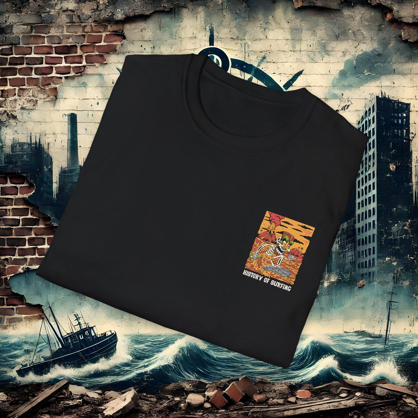 Fishwood Threads History of Surfing Unisex Softstyle T-Shirt