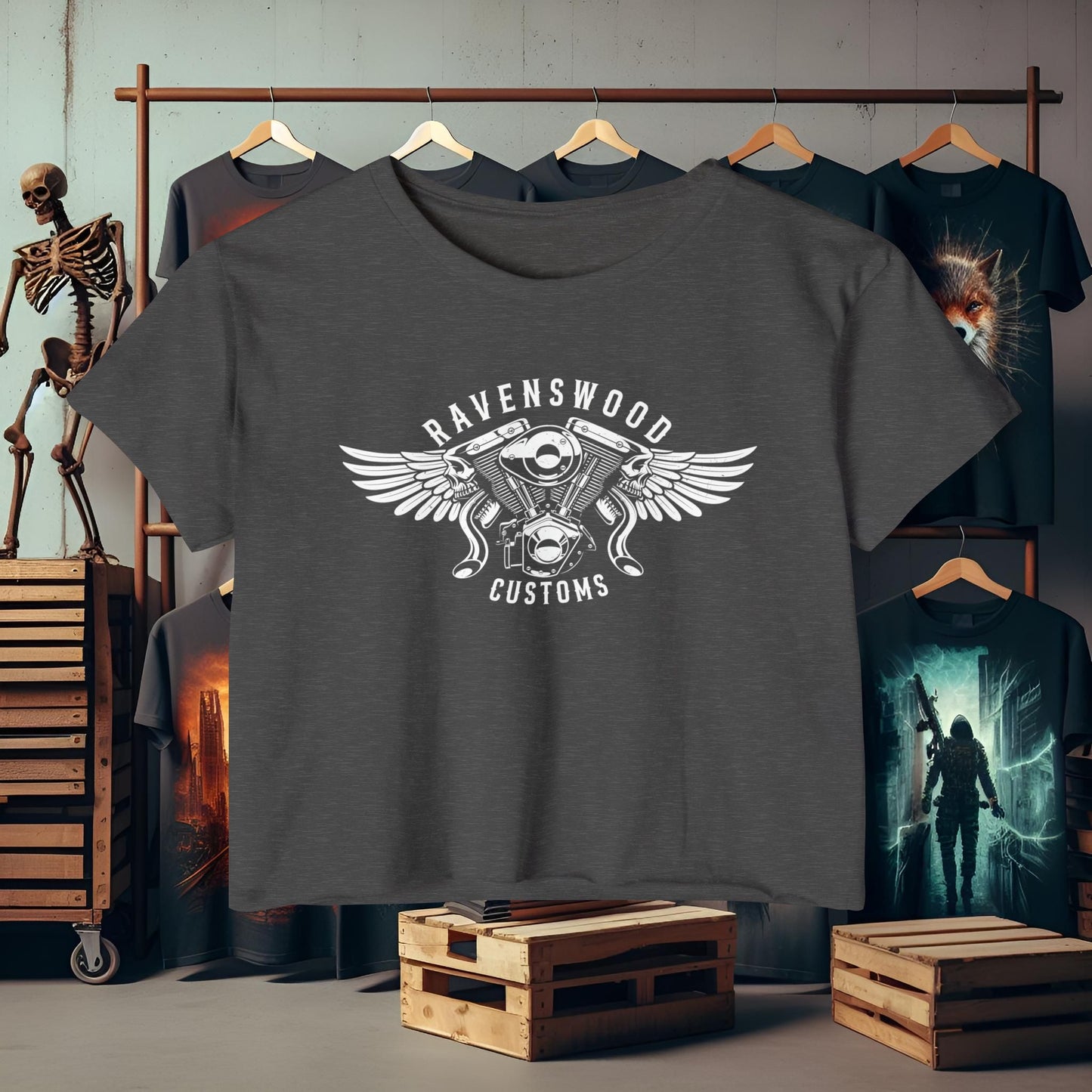 Ravenswood Customs Women's Festival Crop Top - Boho Chic Tee for Summer Events