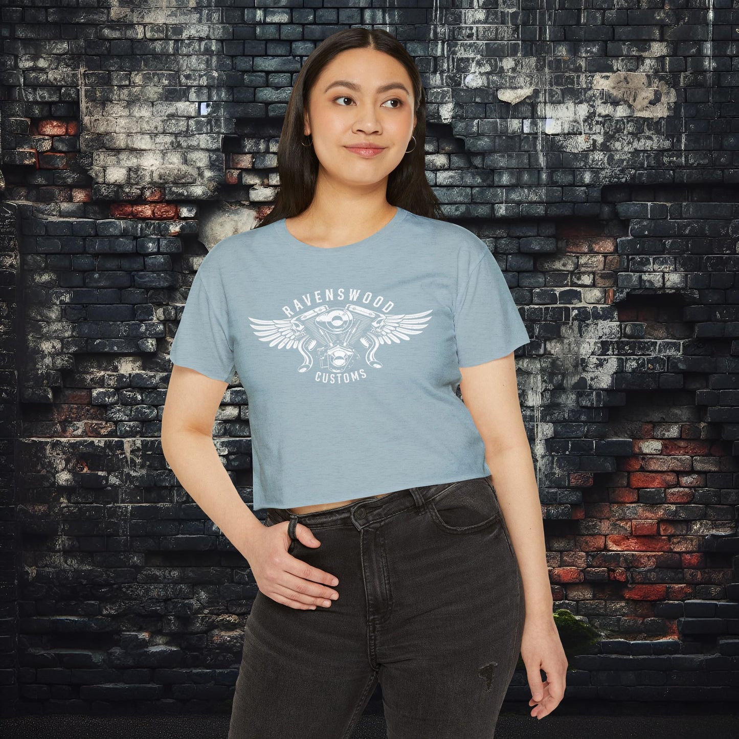 Ravenswood Customs Women's Festival Crop Top - Boho Chic Tee for Summer Events