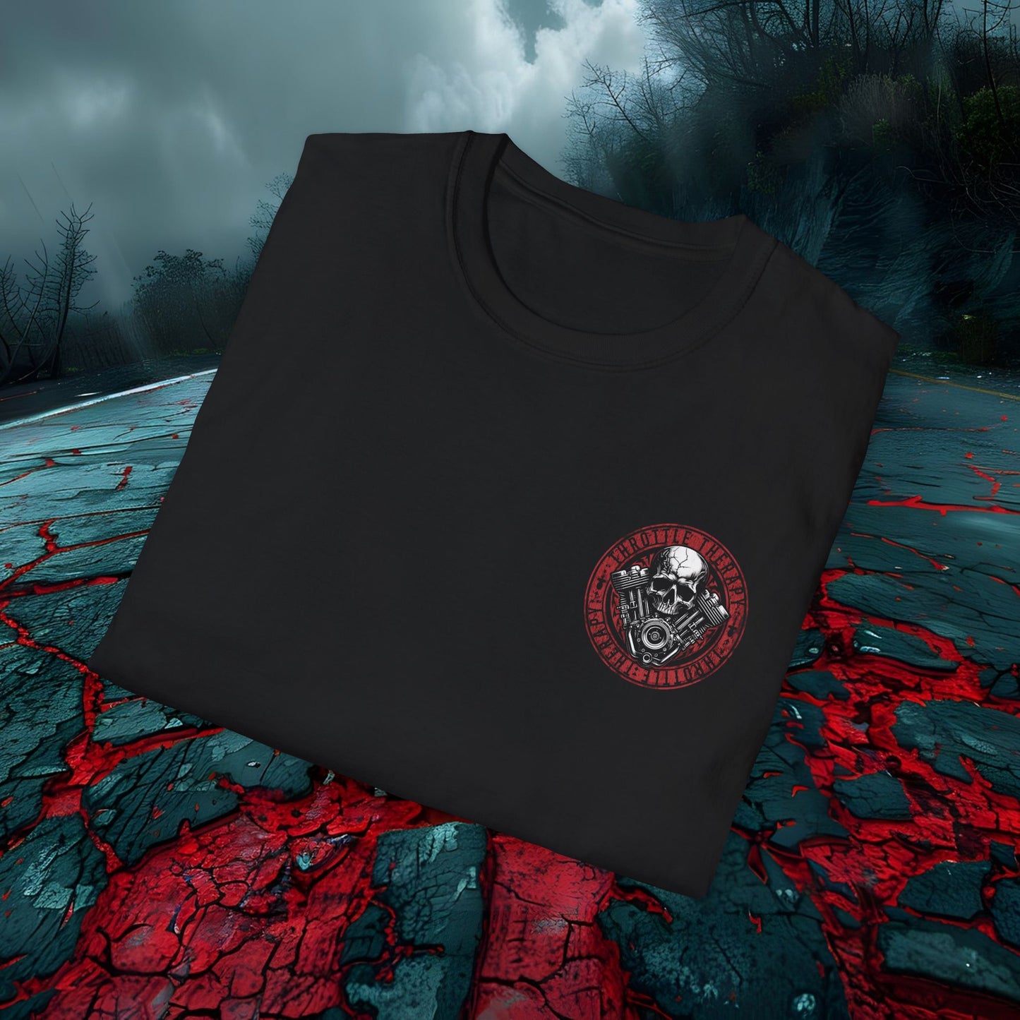 Throttle Therapy Skull Graphic Tee | Unisex Softstyle T-Shirt